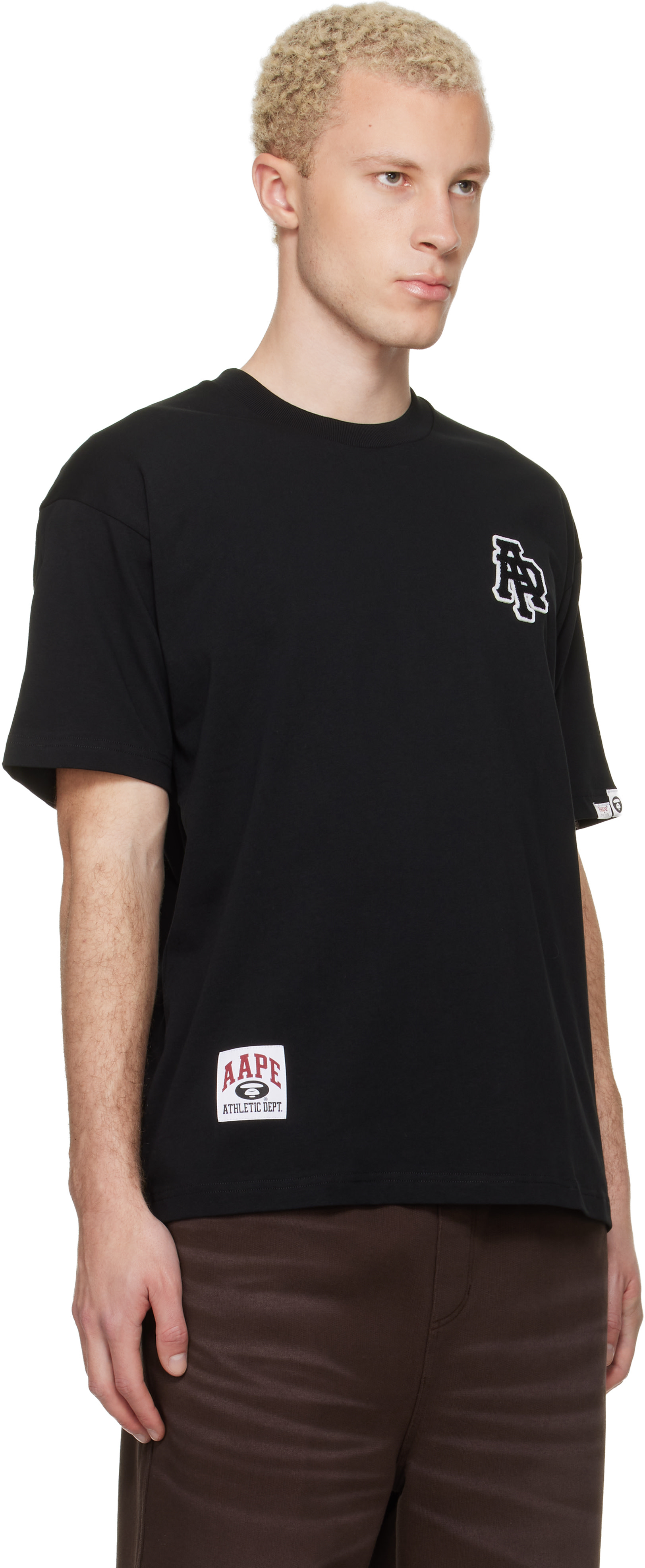 AAPE by A Bathing Ape - 블랙 로고 패치 티셔츠