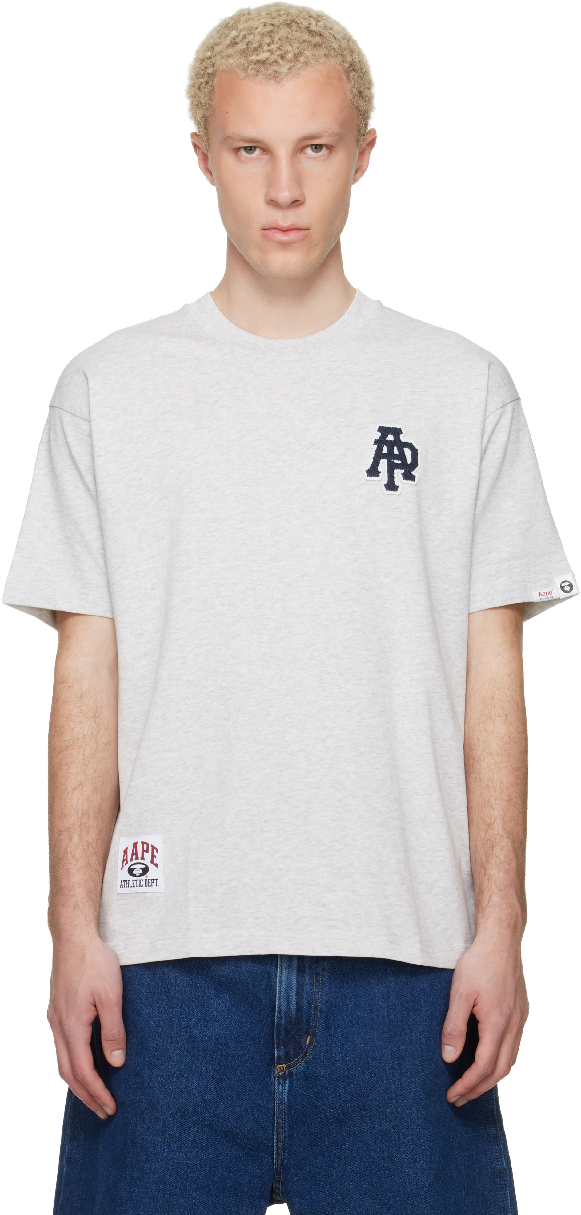 AAPE by A Bathing Ape - 그레이 로고 패치 티셔츠