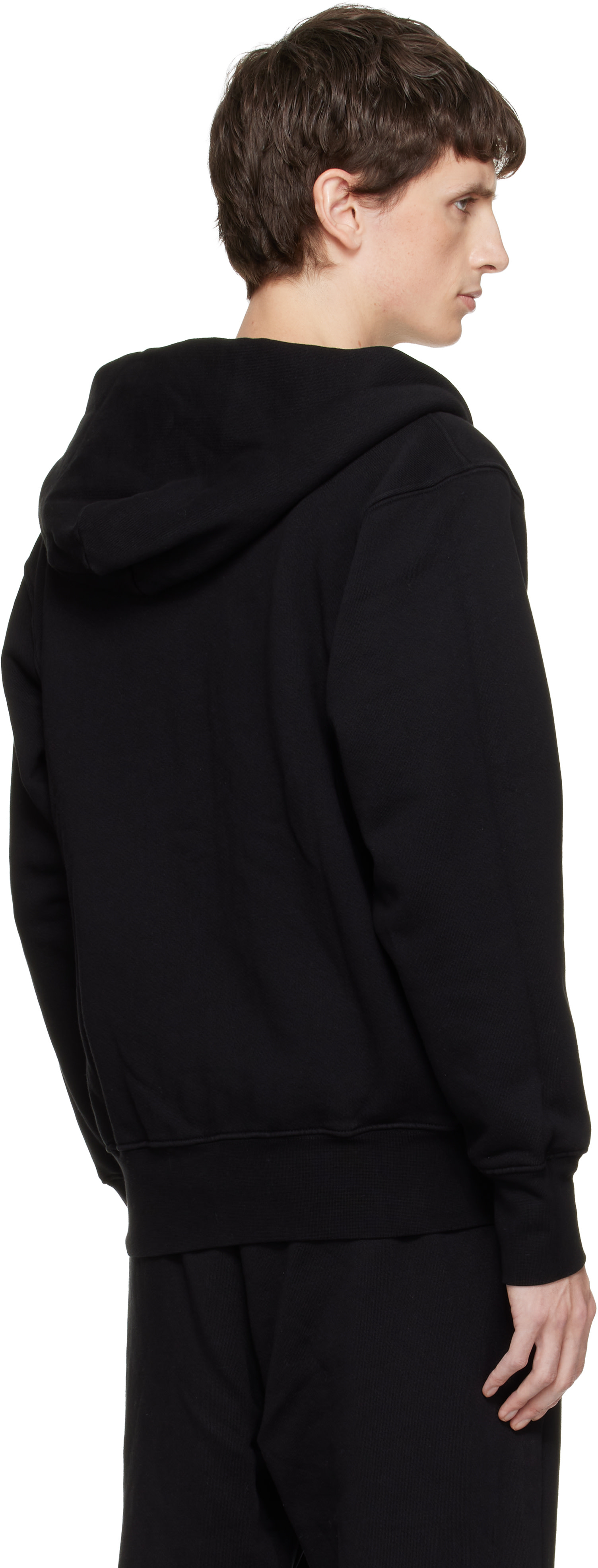 Les Tien: Black Heavyweight Zip Hoodie | SSENSE