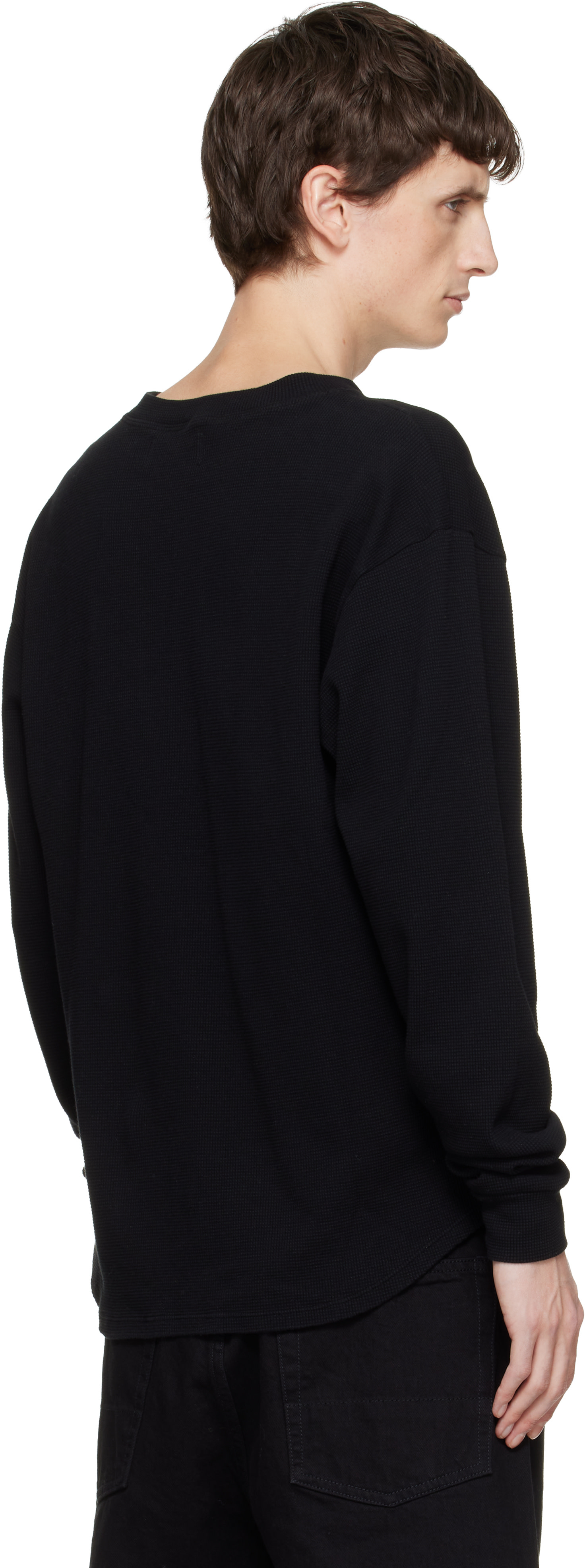 Les Tien - Black Baseball Hem Henley