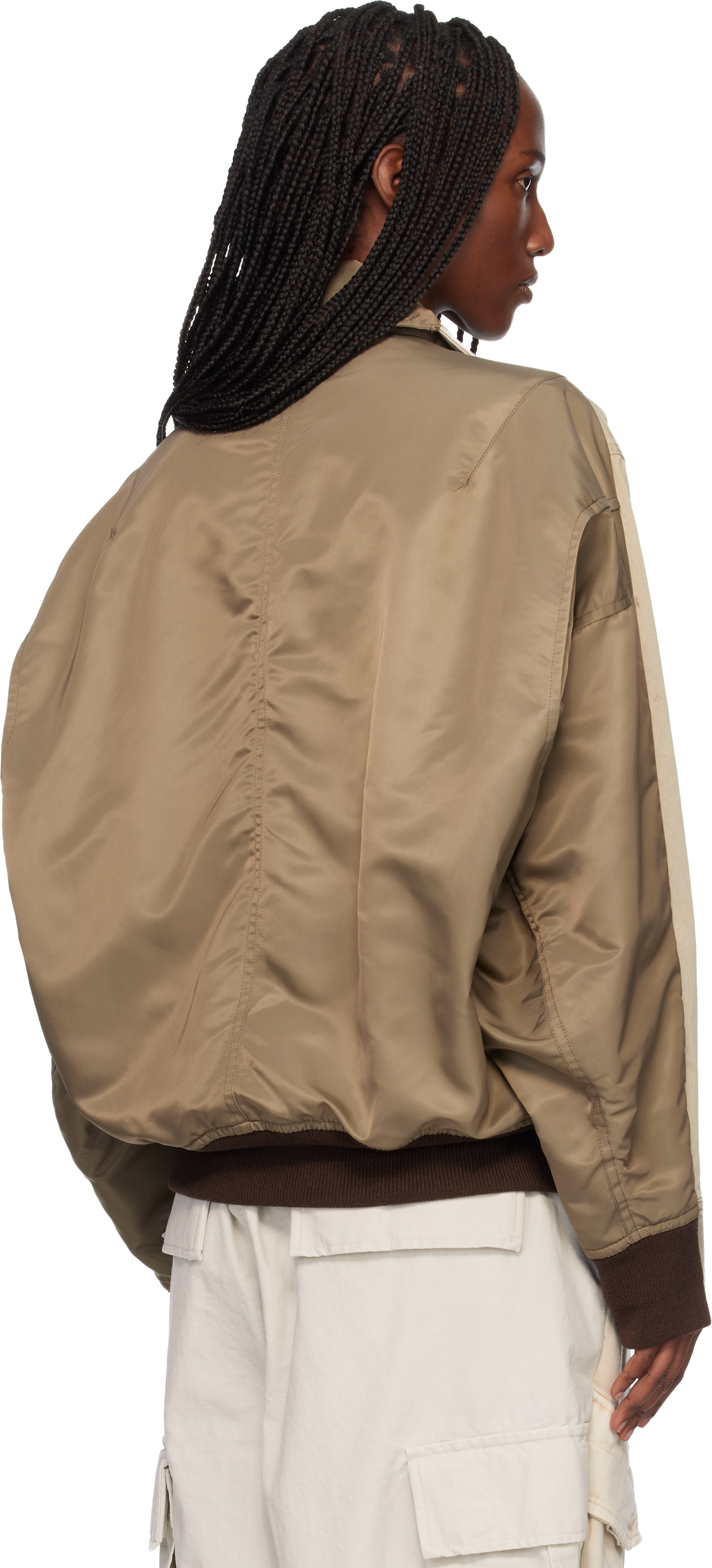 Maison MIHARA YASUHIRO: Beige & Khaki Front Back Combined Zip-Up