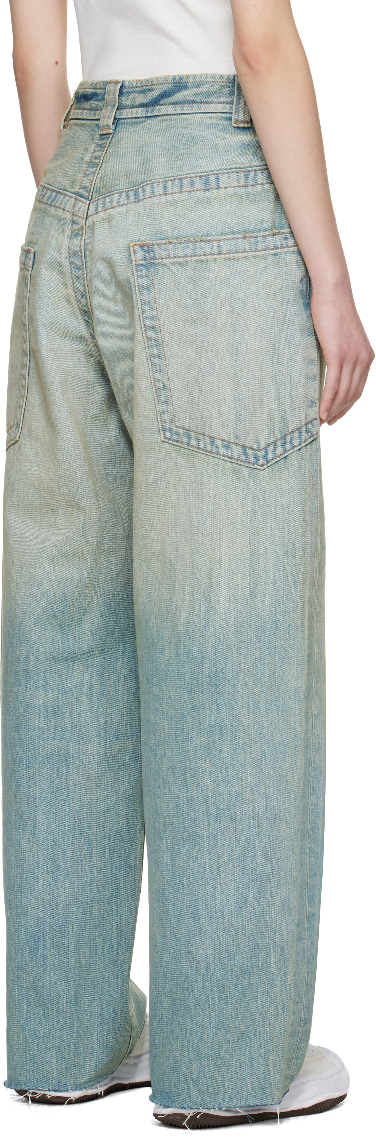Maison MIHARA YASUHIRO: Blue Amateur Sewn Like Wide Jeans | SSENSE
