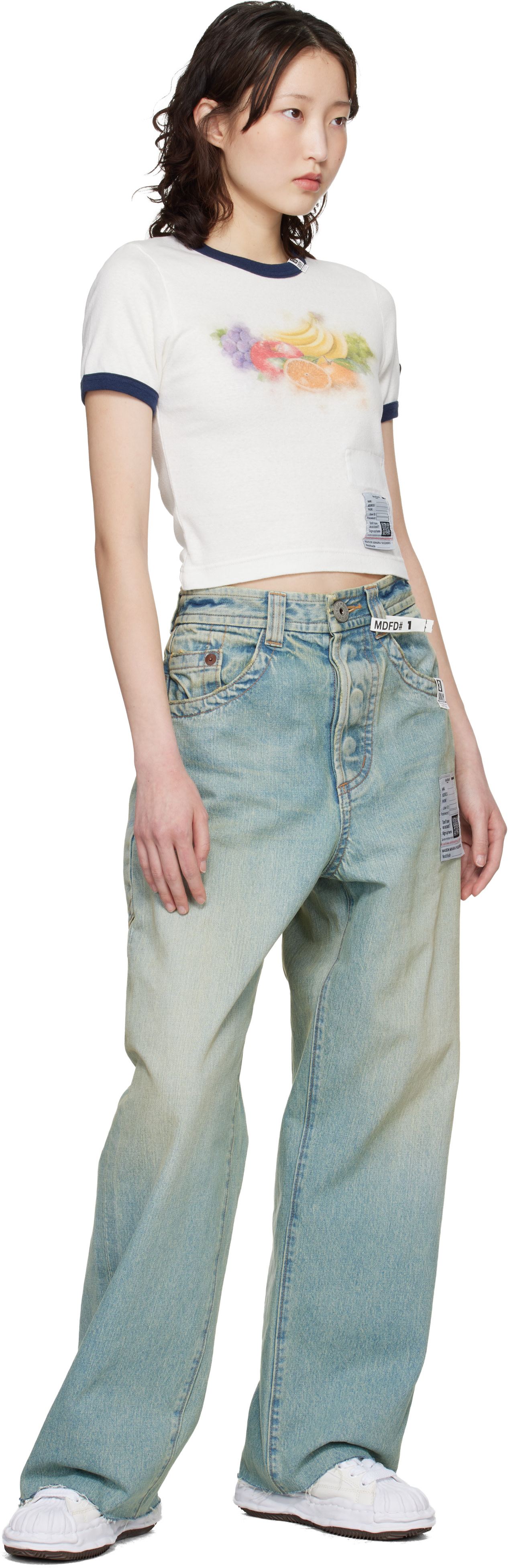 Maison MIHARA YASUHIRO: Blue Amateur Sewn Like Wide Jeans | SSENSE