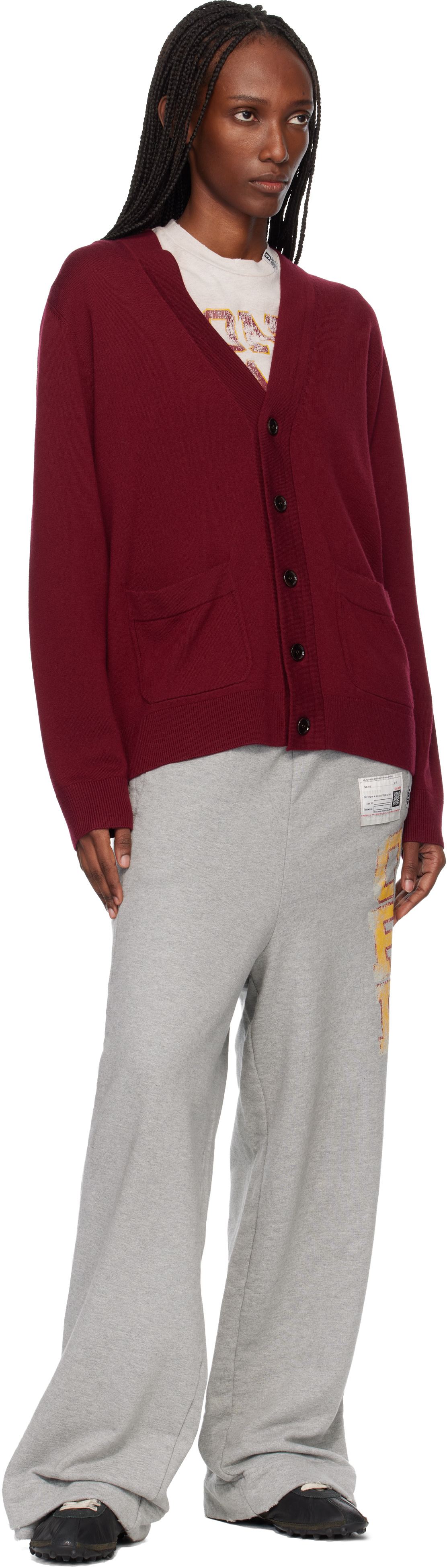 Maison MIHARA YASUHIRO: Gray College Print Sweatpants | SSENSE