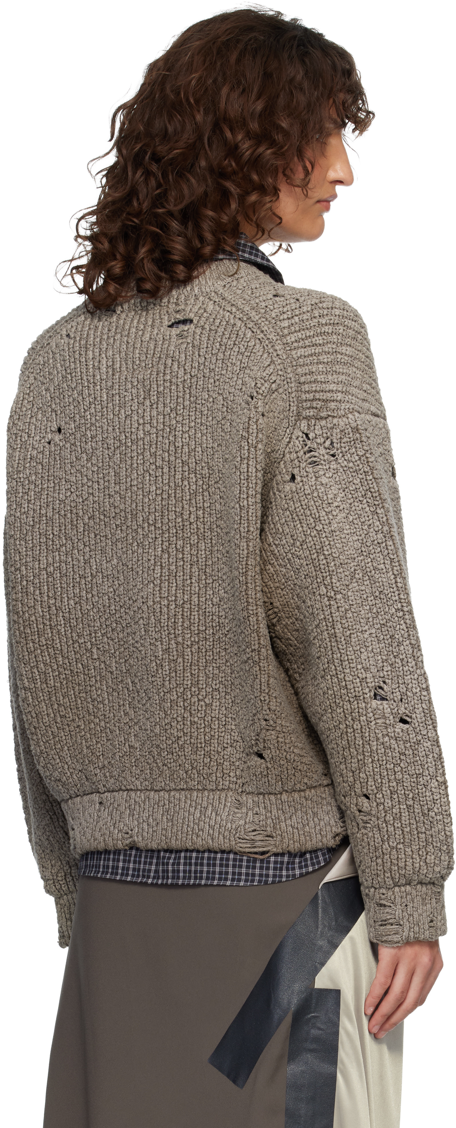 Maison MIHARA YASUHIRO: Brown Sun Faded Like Knit Sweater | SSENSE