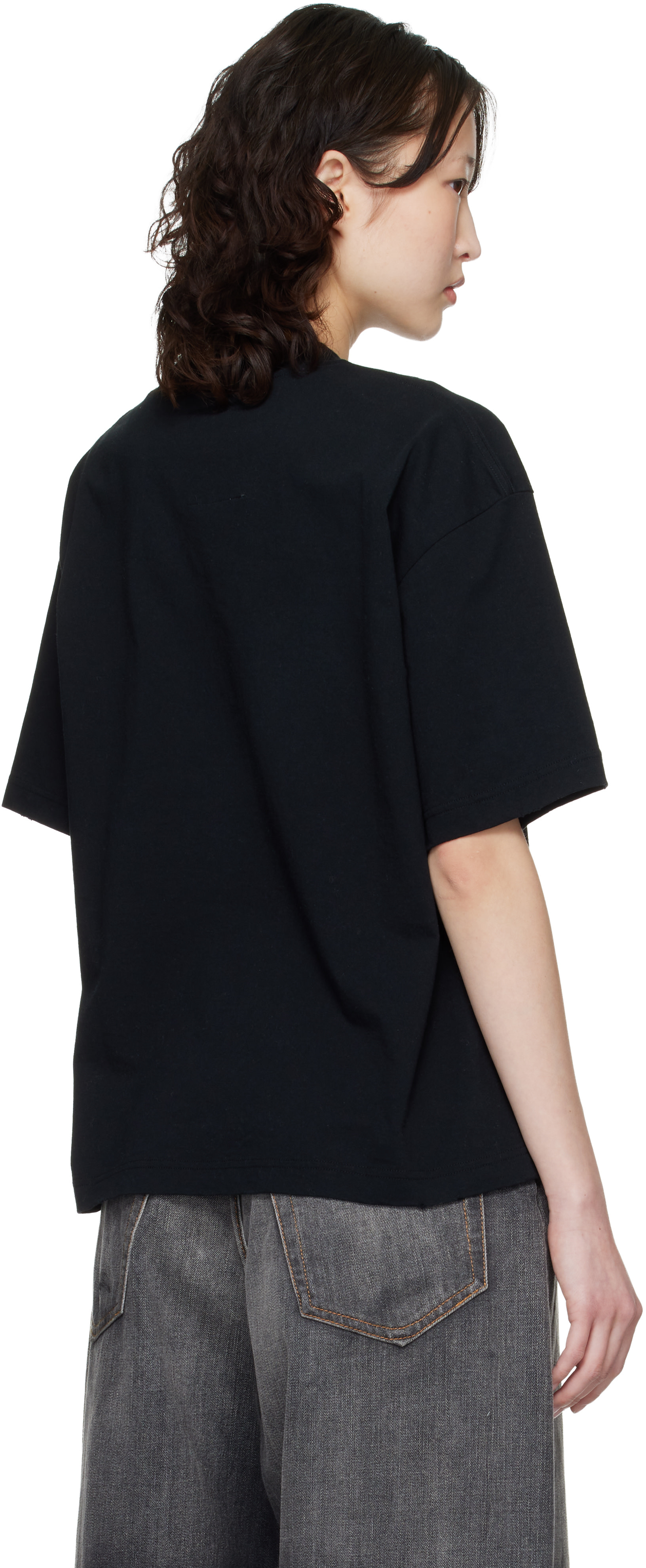 Maison MIHARA YASUHIRO: Black Cat Printed T-shirt | SSENSE