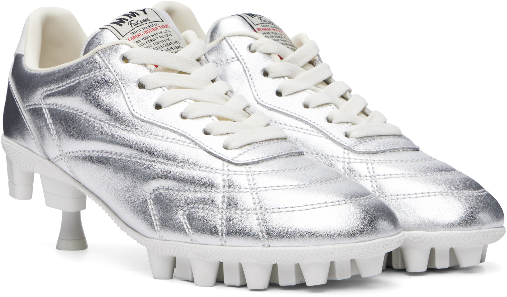 Maison MIHARA YASUHIRO: Silver Spike Sole Sneaker Heels | SSENSE