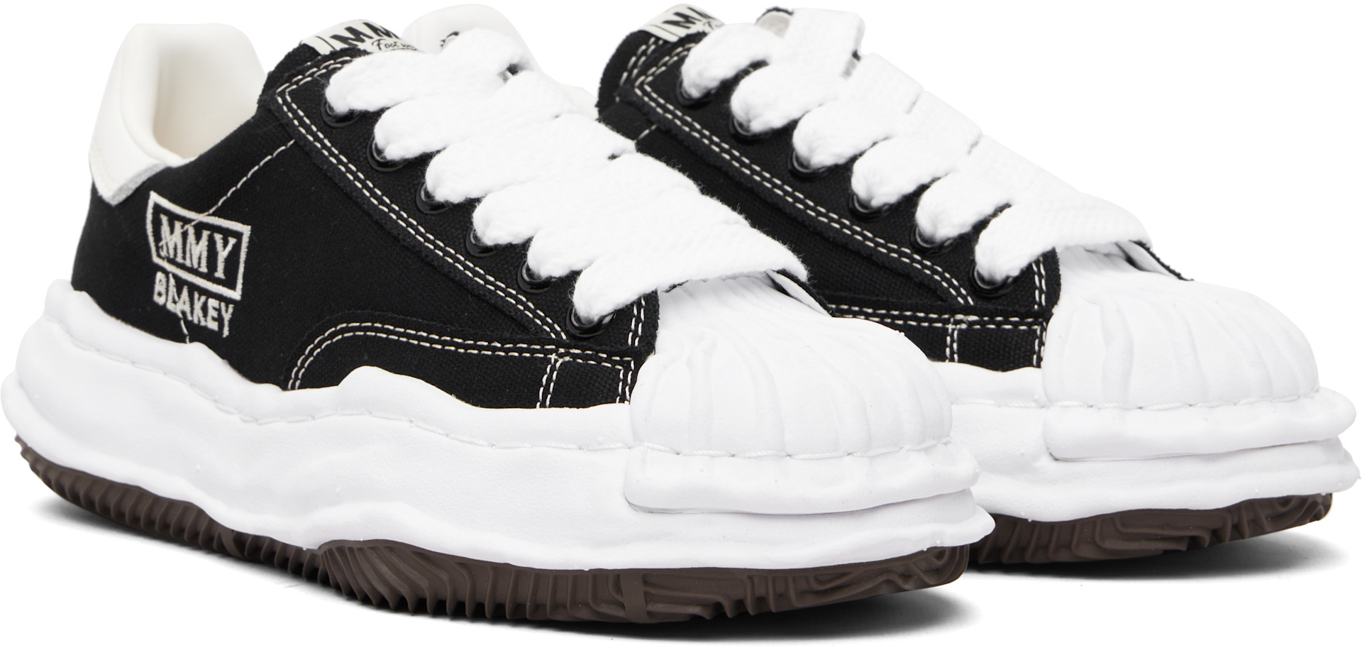 Maison MIHARA YASUHIRO: Black 'Blakey' OG Sole Canvas Low-top