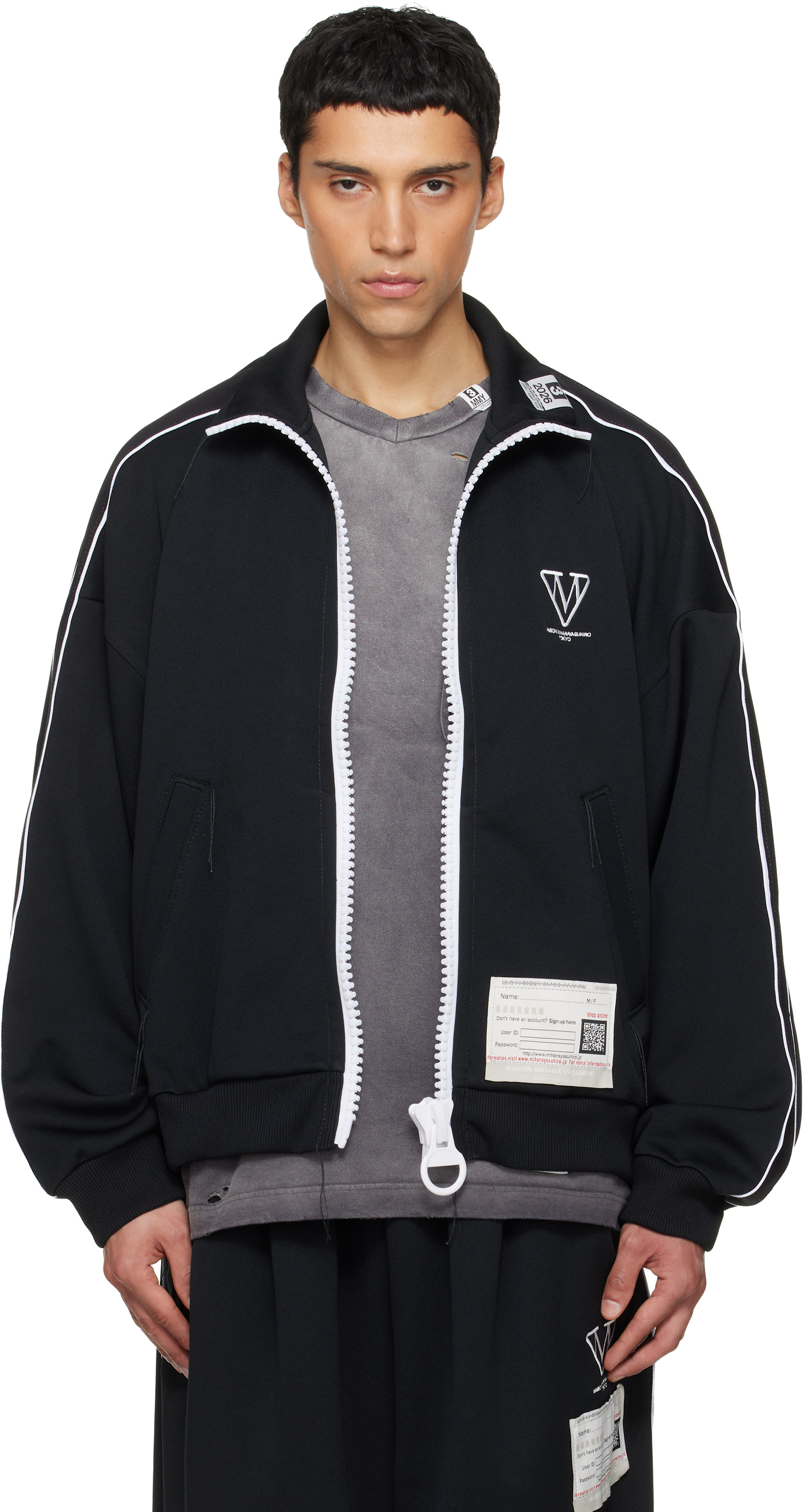 Maison MIHARA YASUHIRO: ブラック Amateur Sewn Like トラック Maison MIHARA YASUHIRO: ブラック Amateur Sewn Like トラック