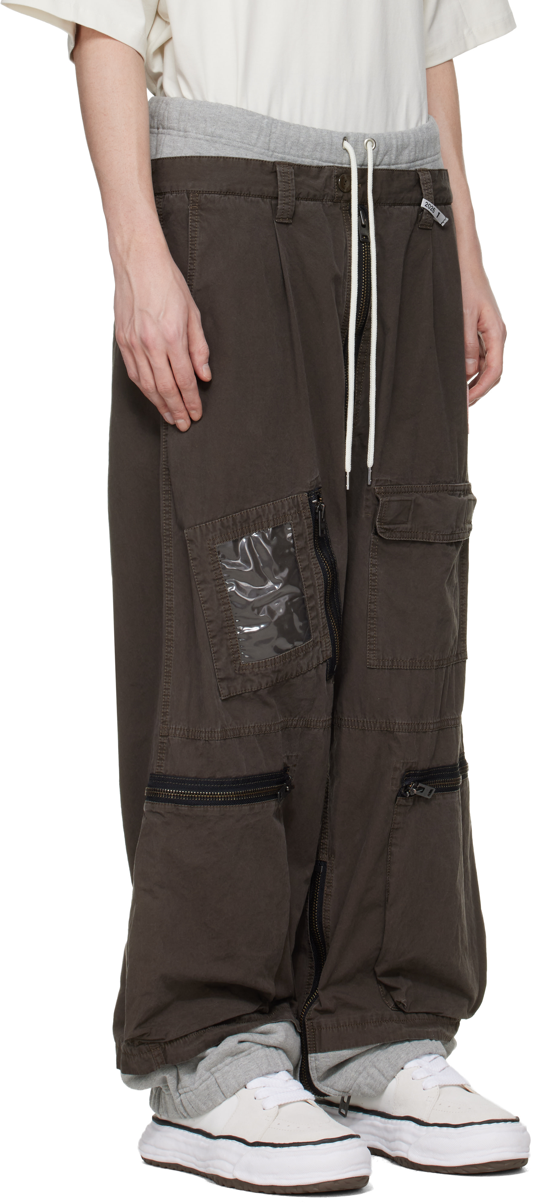Maison MIHARA YASUHIRO: ブラウン Sweat Pants Combined Flight