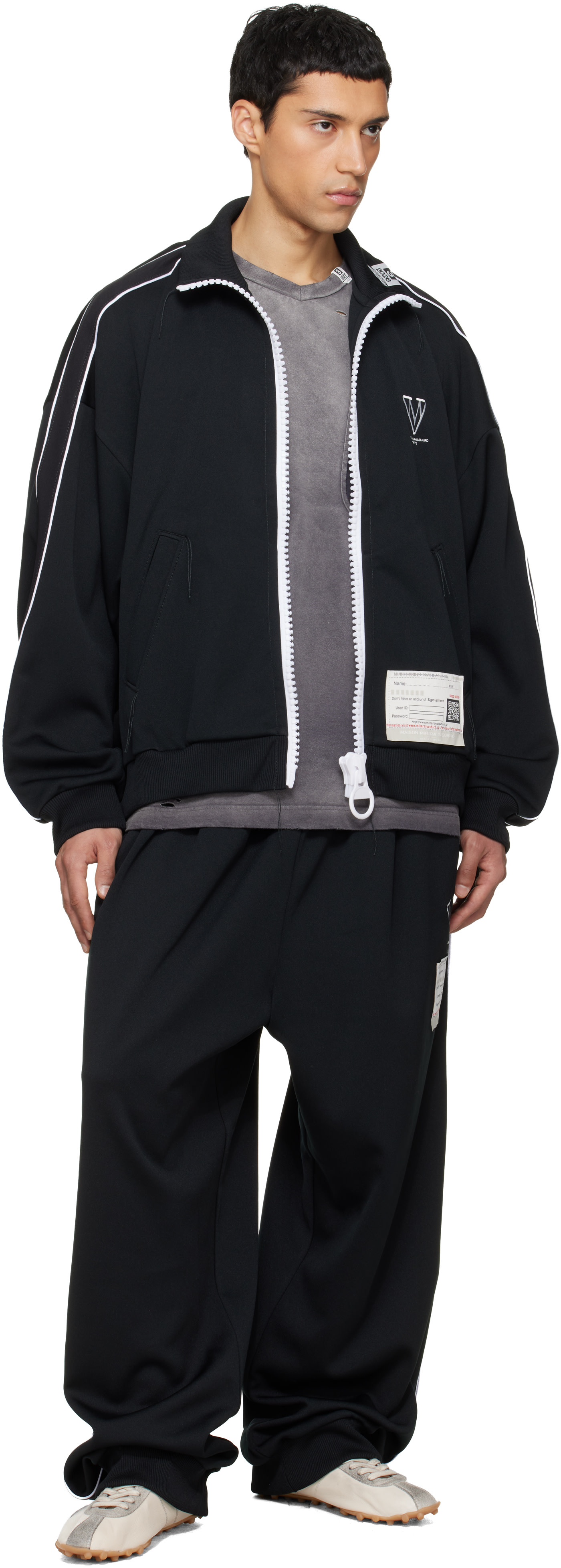 パンツ maison MIHARA YASUHIRO Maison MIHARA YASUHIRO: Black Amateur Sewn Like Track Pants | SSENSE