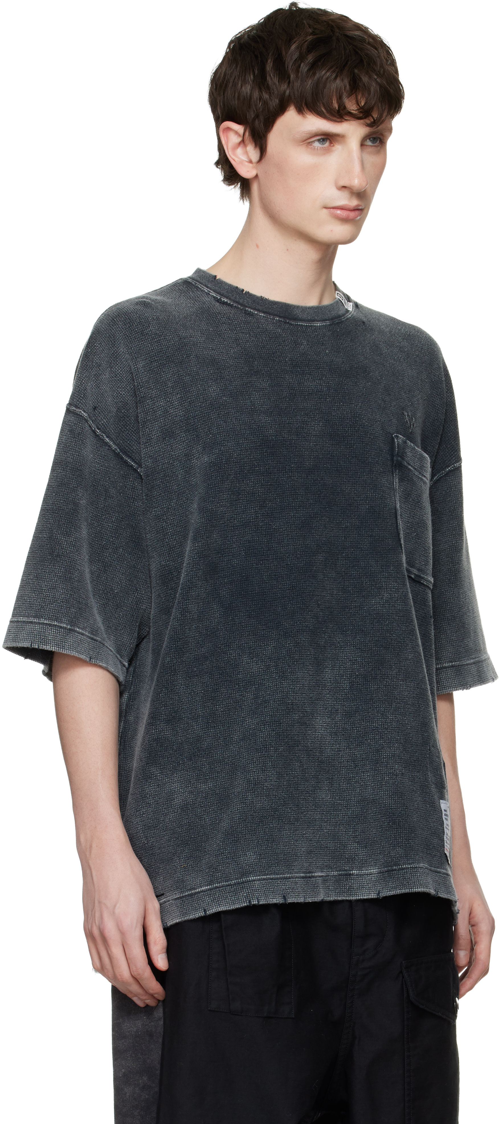 Maison MIHARA YASUHIRO - Black Bleached Thermal T-shirt