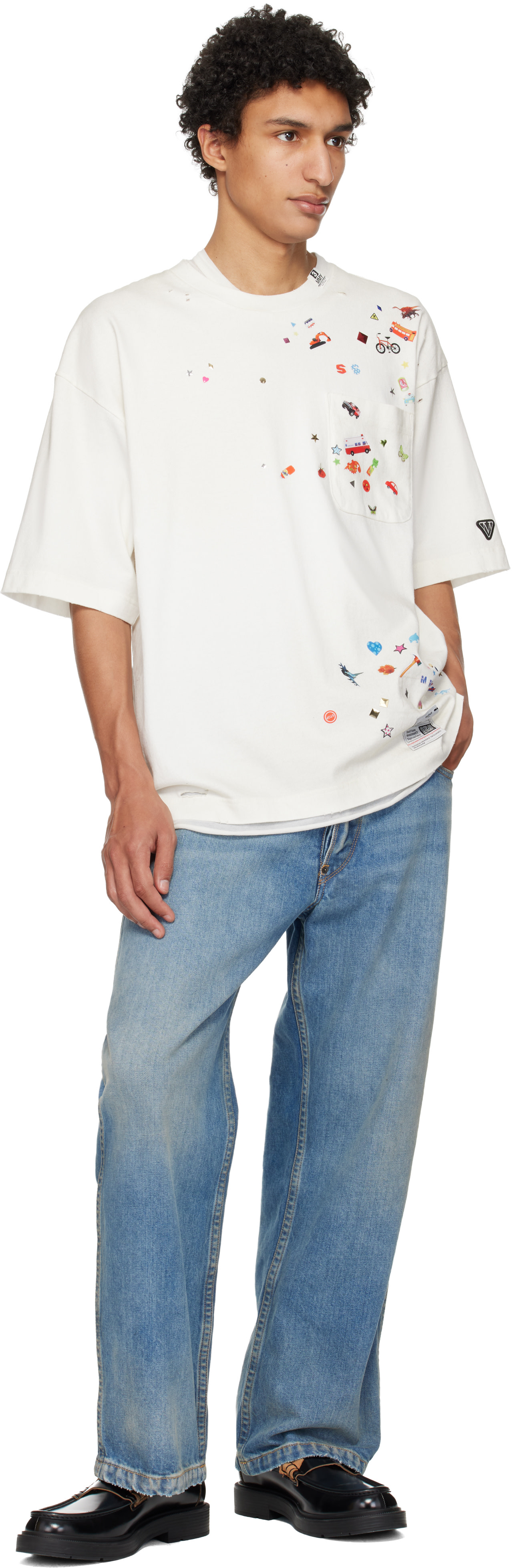Maison MIHARA YASUHIRO: Off-White Kids Sticker Printed T-shirt 