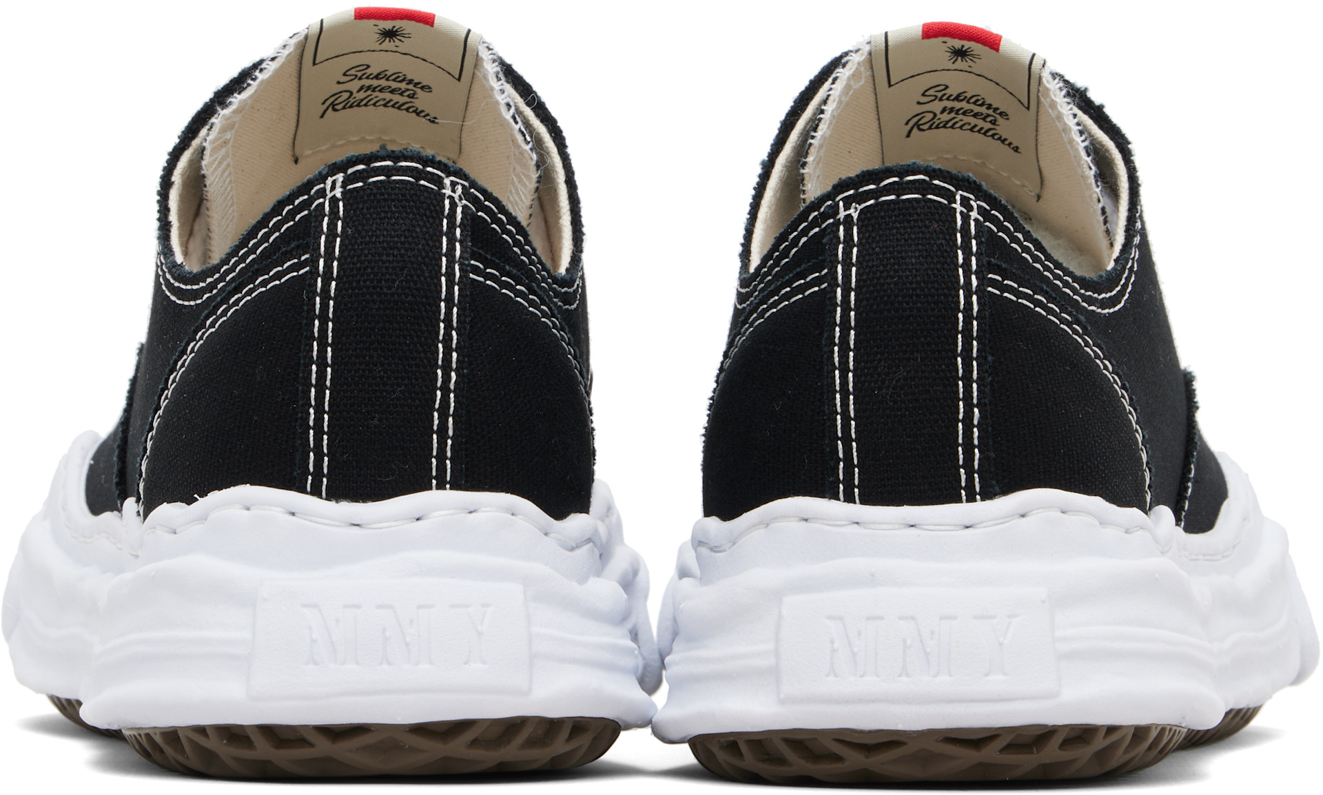 Maison MIHARA YASUHIRO: Black 'Hank' OG Sole Canvas Low-Top