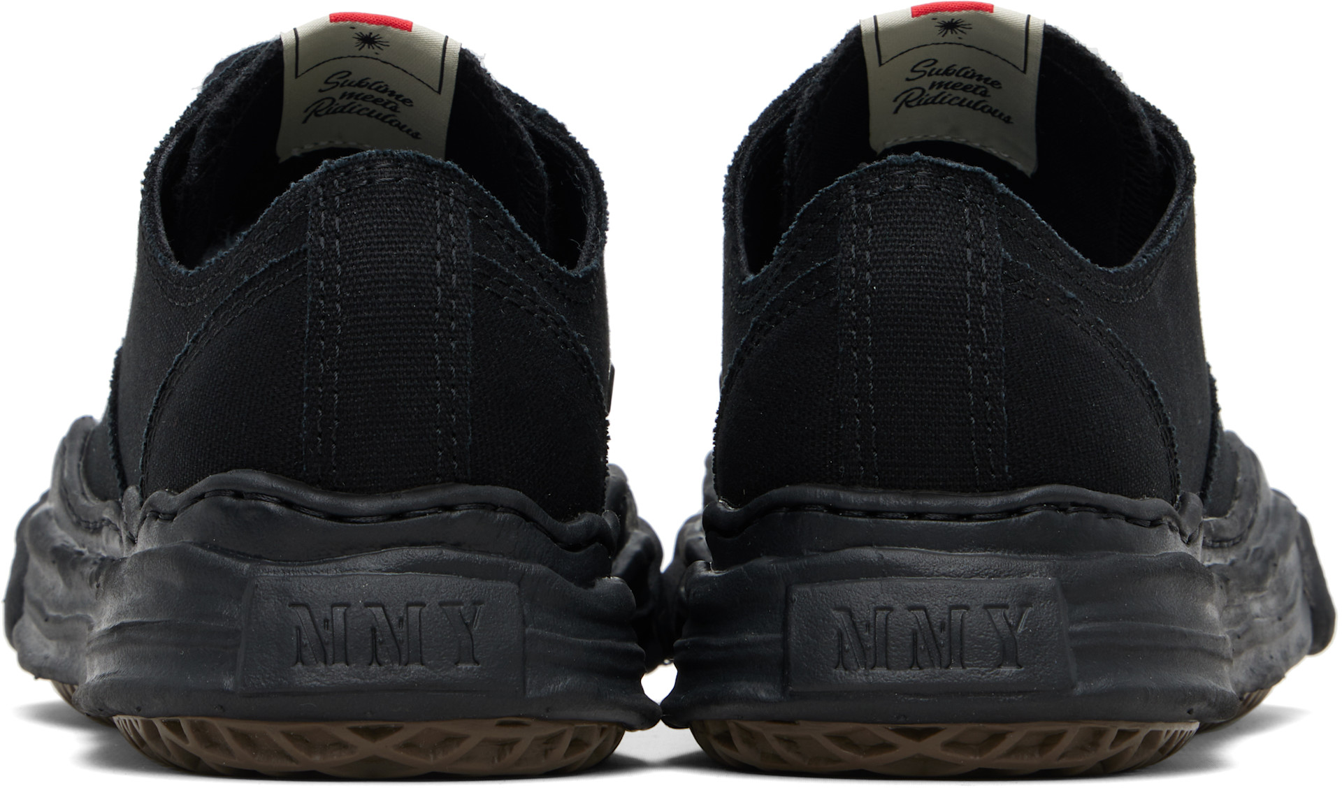 MMY ブラック キャンバス スニーカー 46 Maison MIHARA YASUHIRO: ブラック 'Hank' OG Sole キャンバス