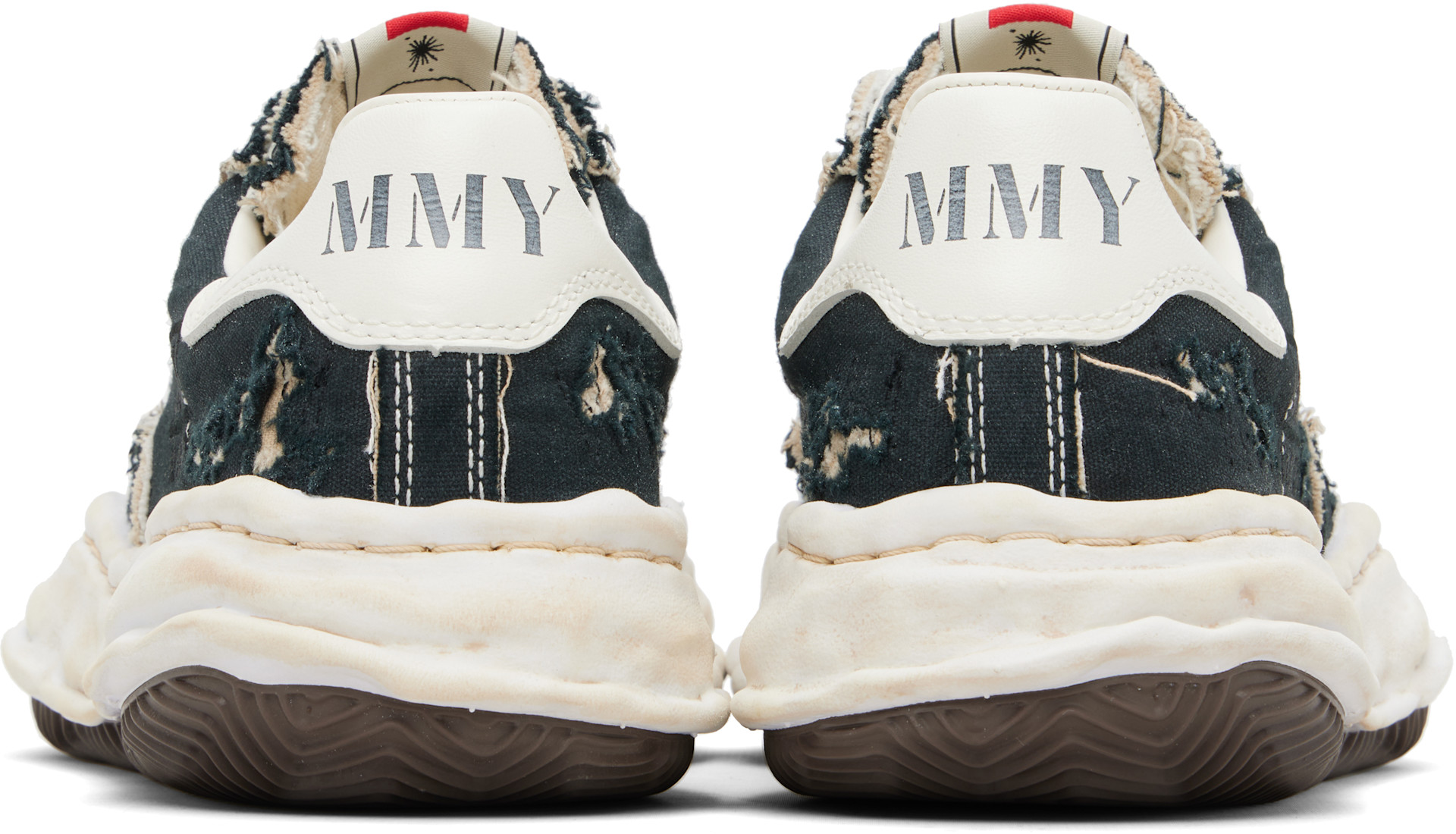 Maison MIHARA YASUHIRO: Black 'Blakey' OG Sole Ripped Overdye