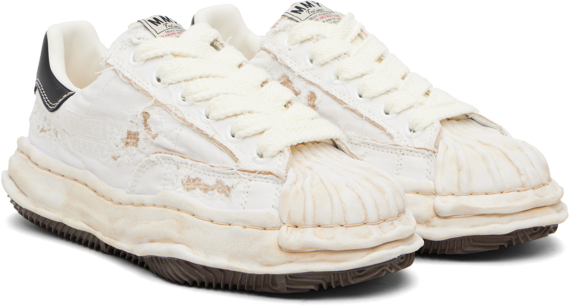 Maison MIHARA YASUHIRO: Off-White 'Blakey' OG Sole Ripped Overdye