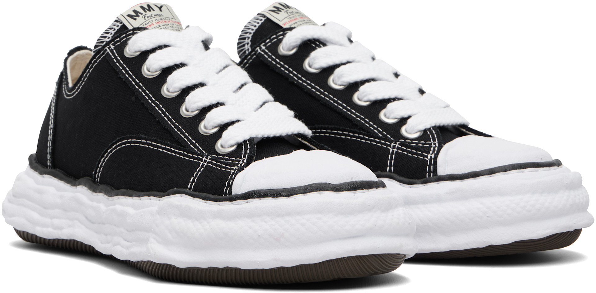 Maison MIHARA YASUHIRO: Black Peterson23 OG Sole Canvas Low-Top