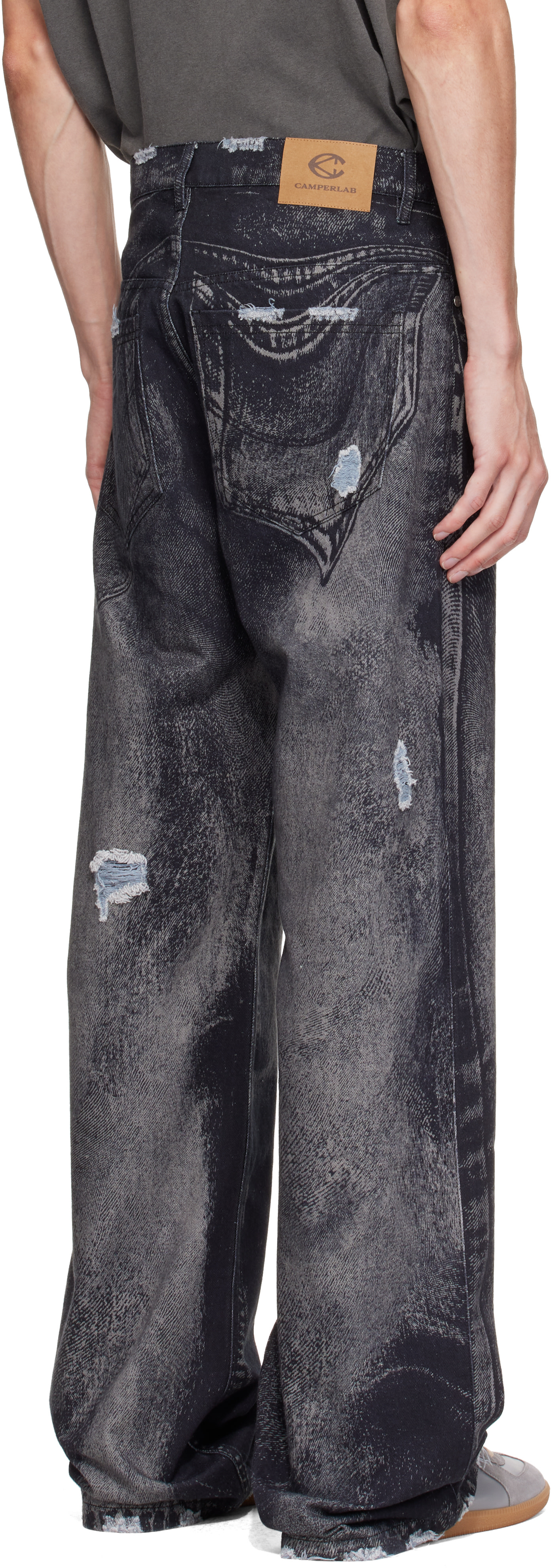 CAMPERLAB - Black Distorted Distressed Jeans