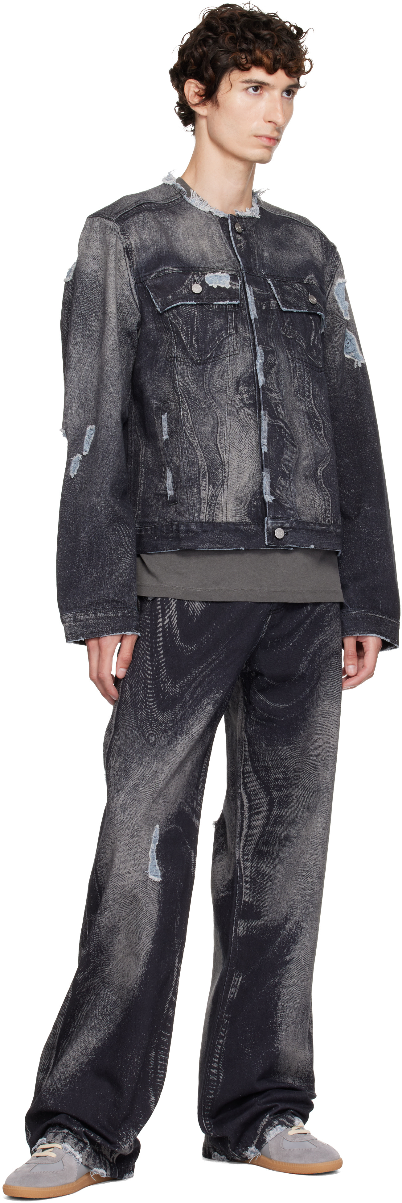 CAMPERLAB - Black Distorted Distressed Jeans