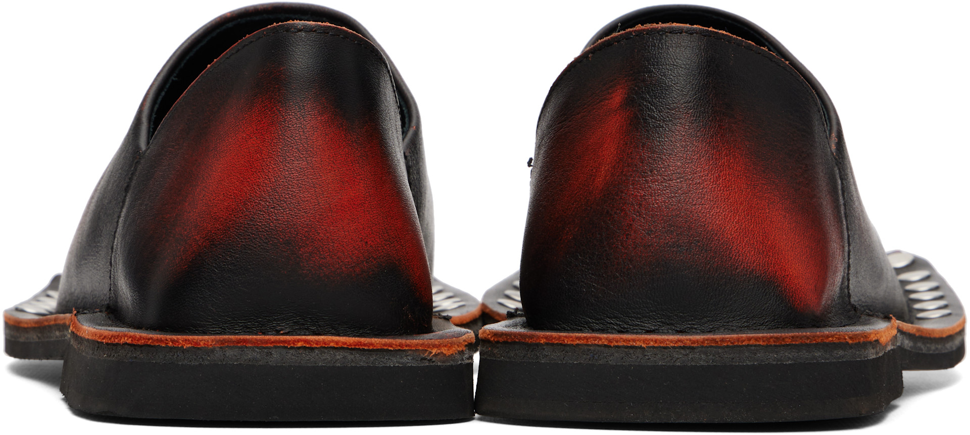 CAMPERLAB: Black & Orange Menosmal Loafers | SSENSE
