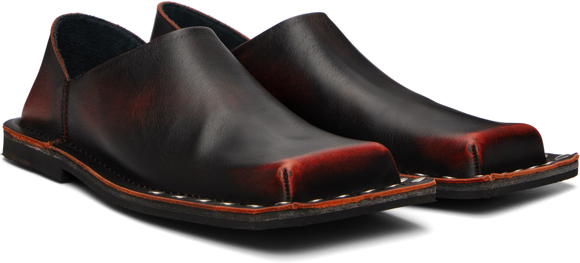 CAMPERLAB: Black & Orange Menosmal Loafers | SSENSE