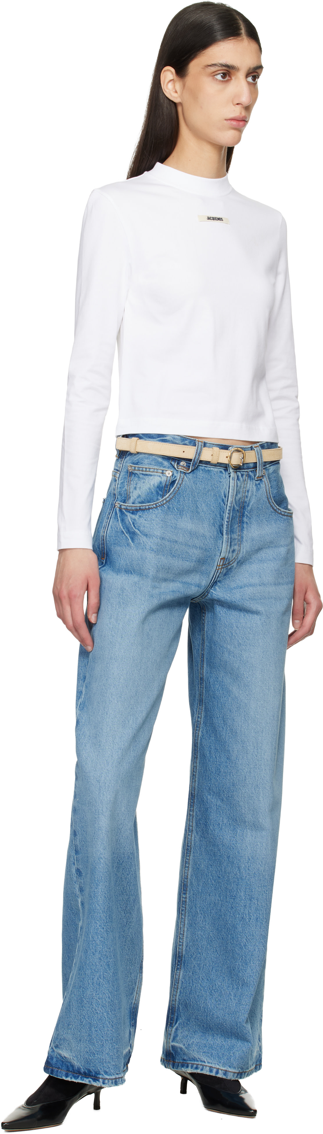 JACQUEMUS - Ceinture fine Salon beige