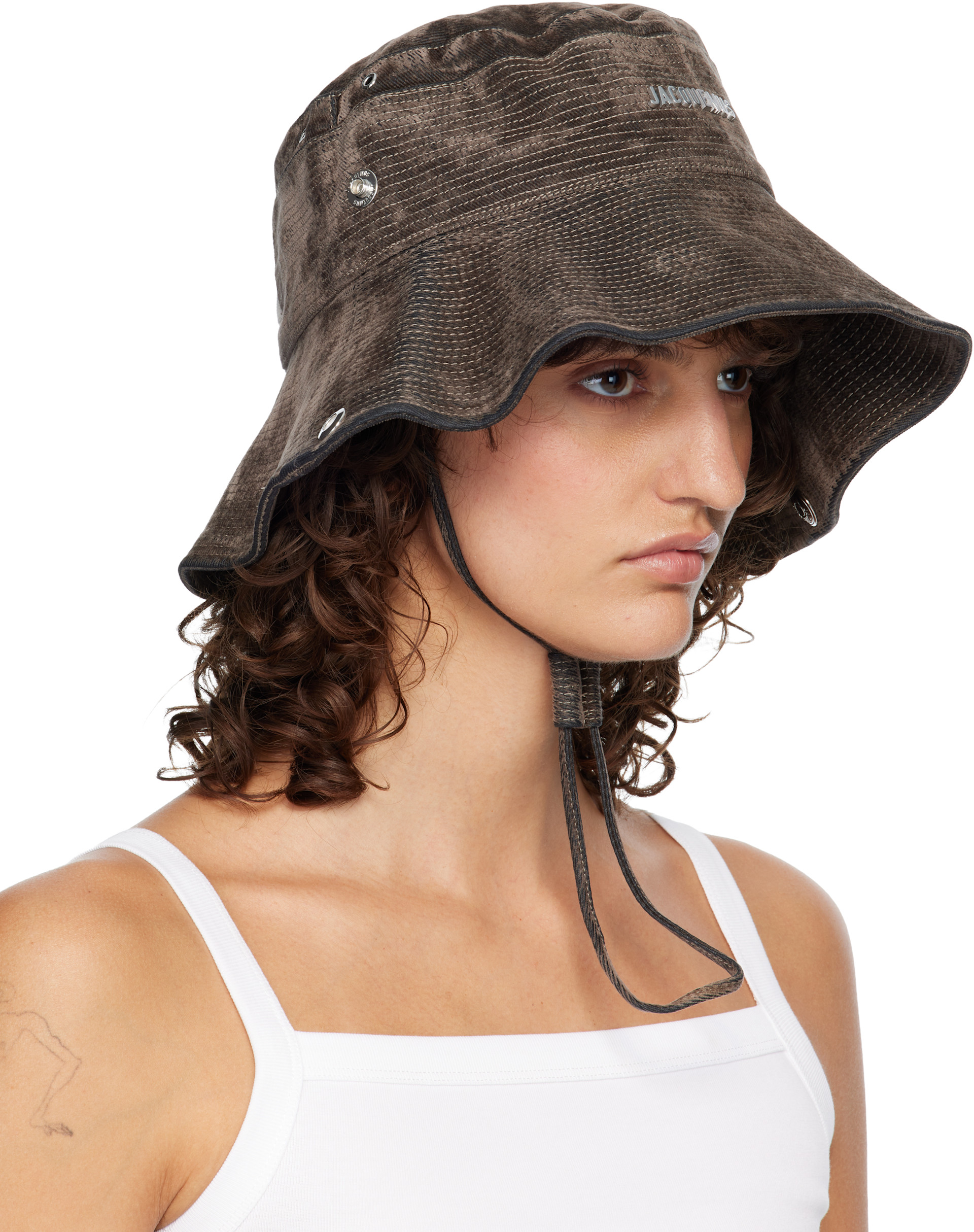 JACQUEMUS: Khaki 'The de-Nîmes denim' Bucket Hat | SSENSE