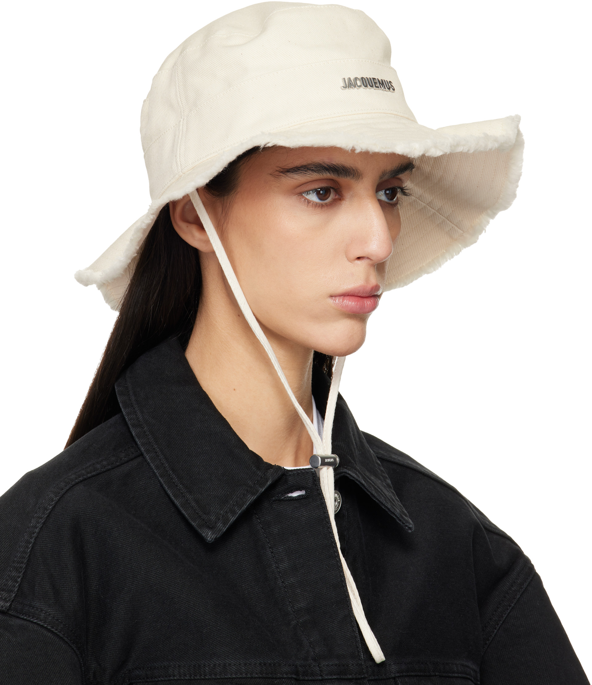 JACQUEMUS バケットハット オフホワイト ドローコード付き JACQUEMUS: オフホワイト Les Classiques 'The Artichaut' バケット