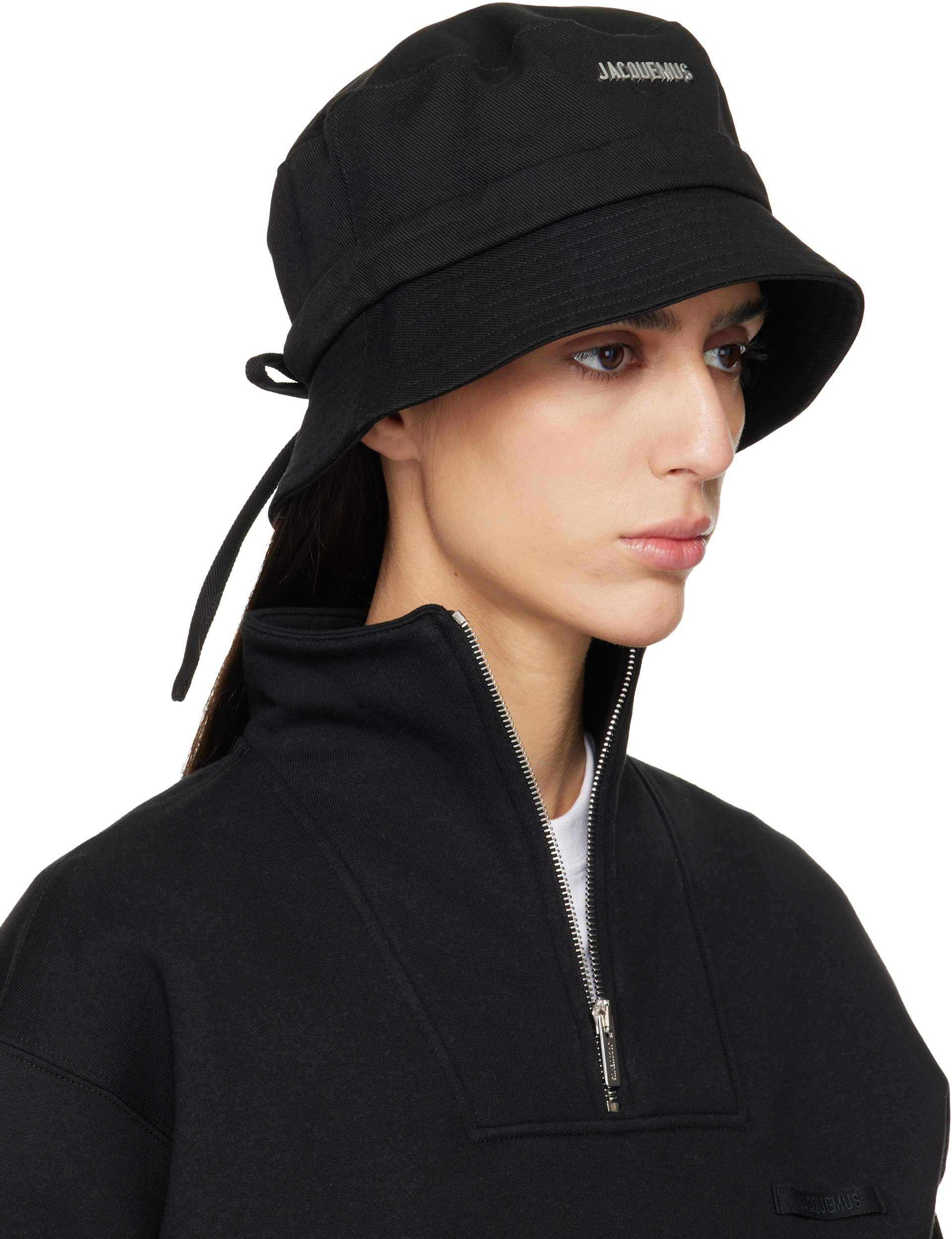 JACQUEMUS: Black Les Classiques 'The Gadjo' Bucket Hat | SSENSE