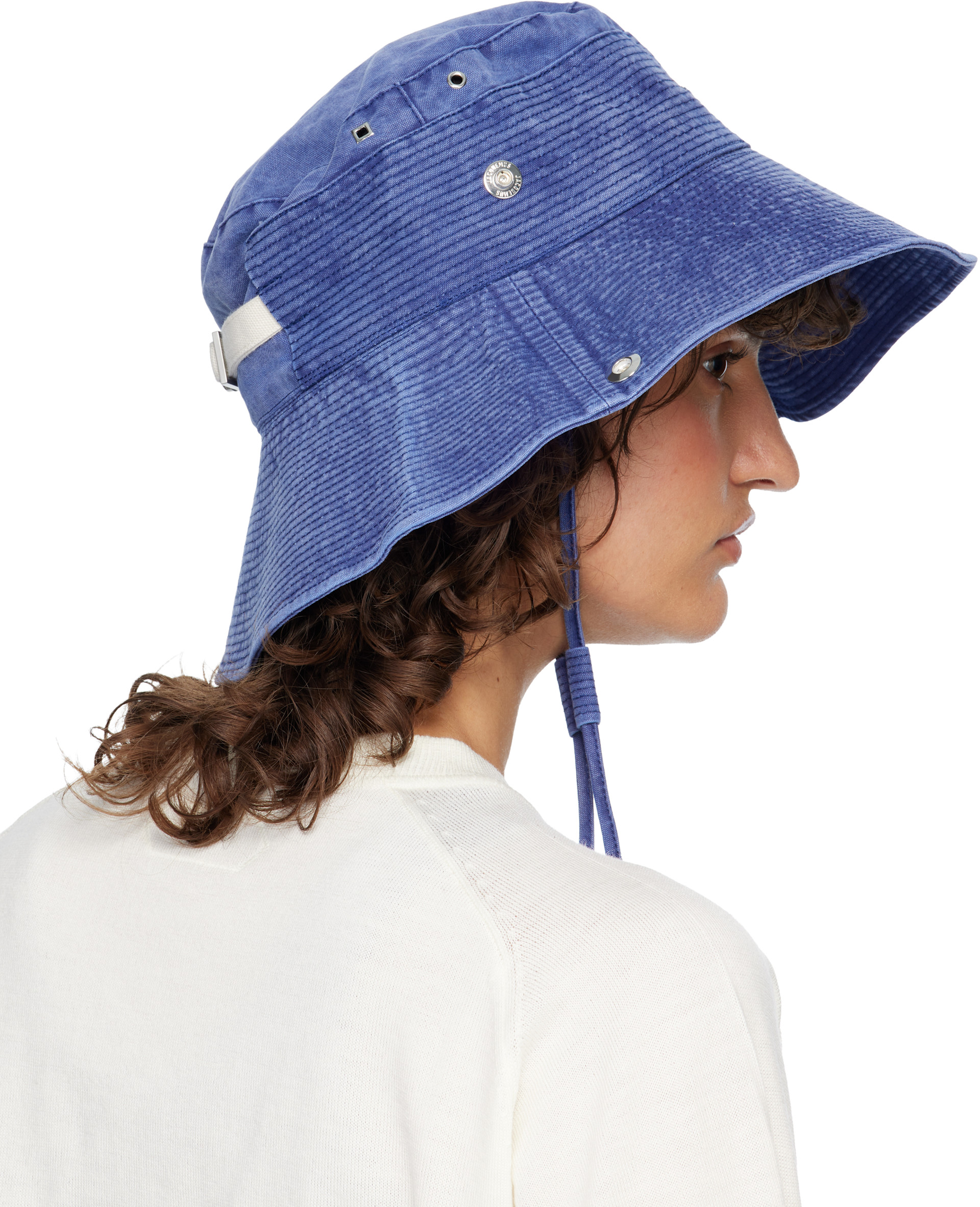 JACQUEMUS: Blue 'The de-Nîmes denim' Bucket Hat | SSENSE