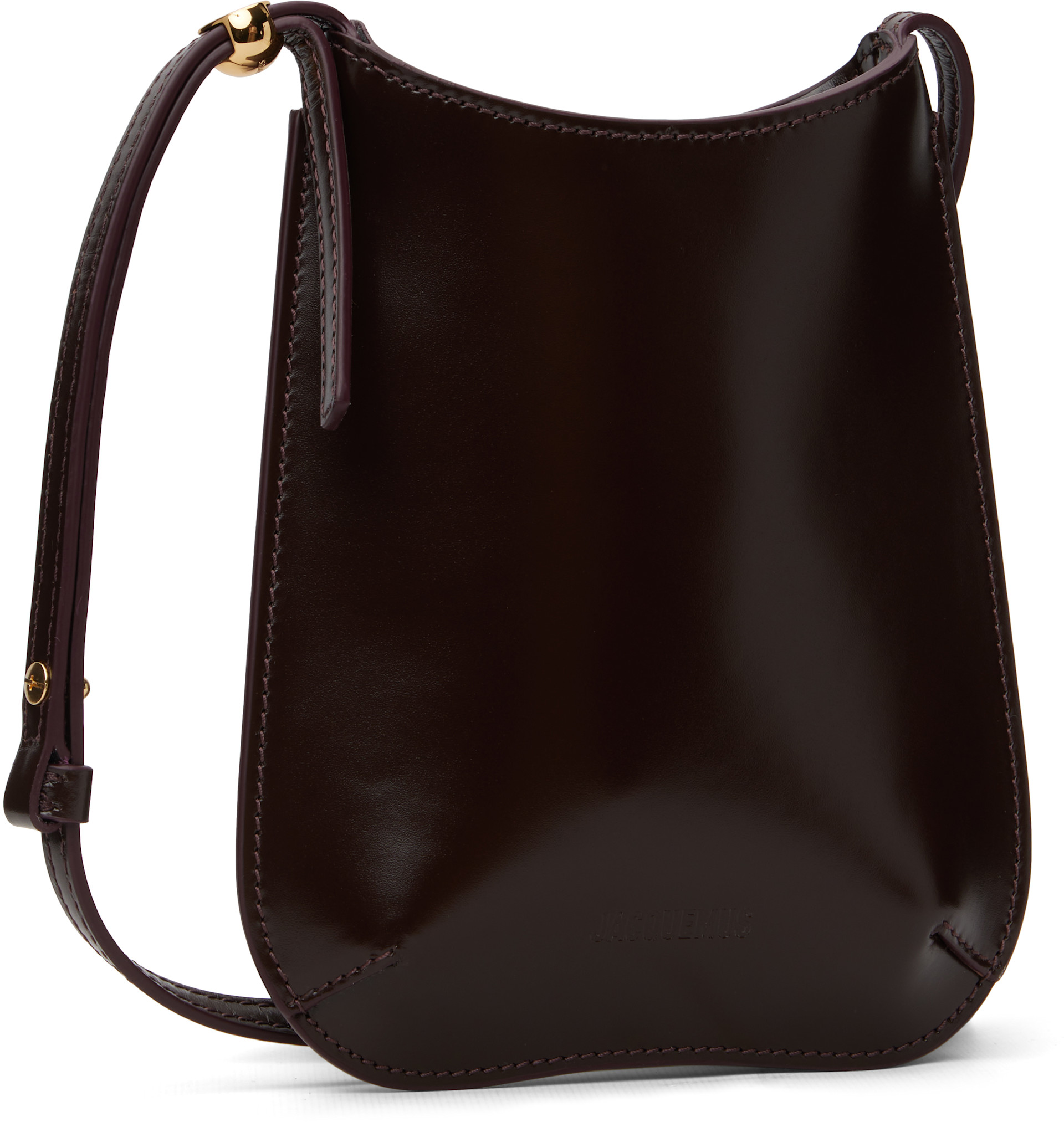 JACQUEMUS: Burgundy 'The Bisou phone pouch' Bag | SSENSE