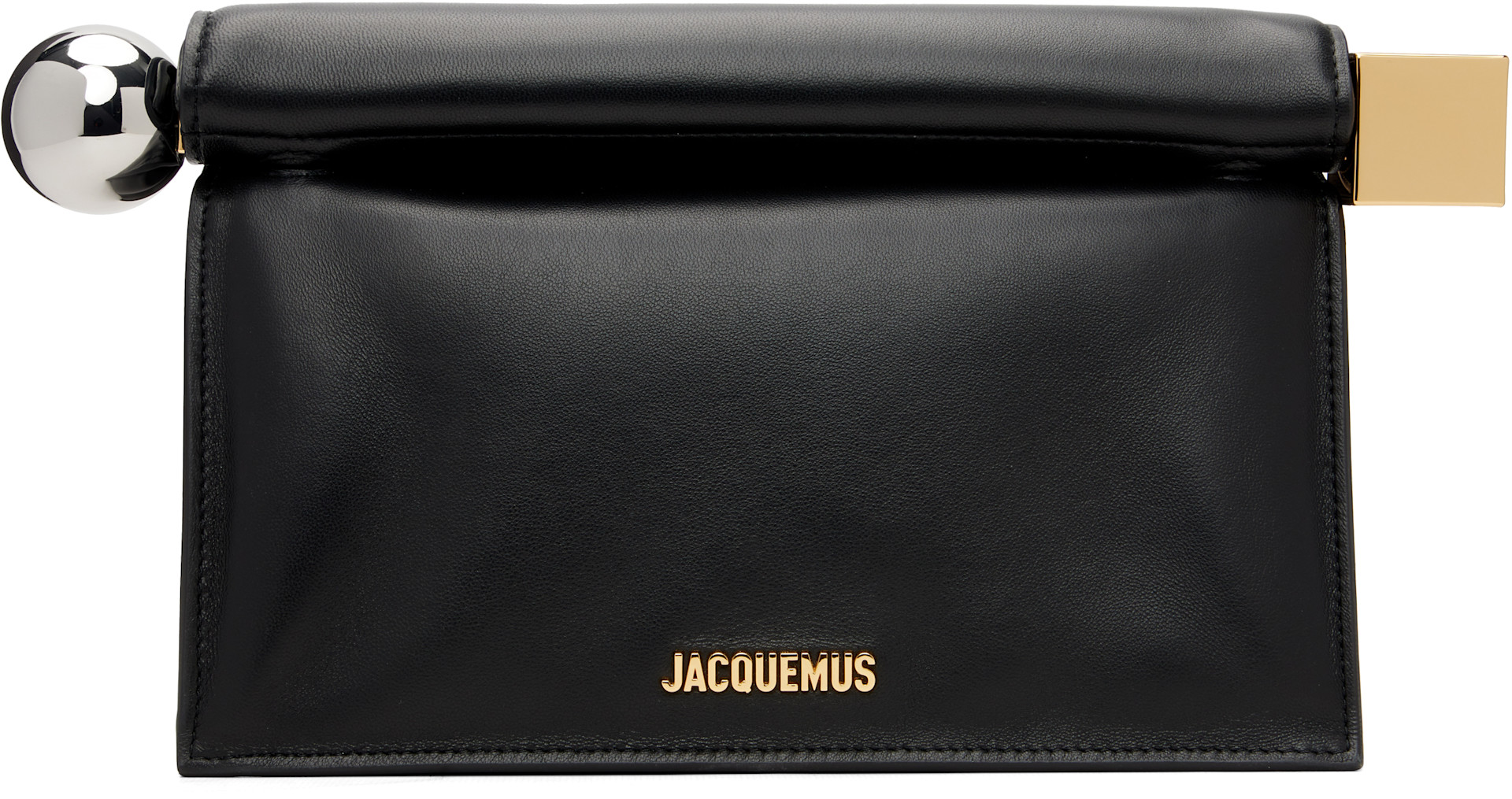 jacquemus Les Classiques コレクション JACQUEMUS: Black Les Classiques 'The Rond Carré' Clutch | SSENSE