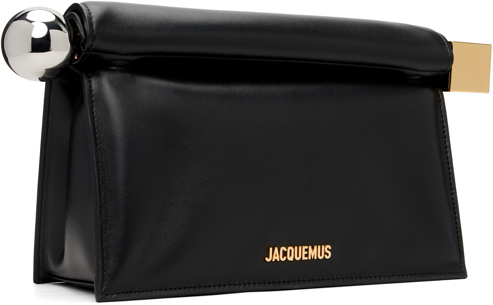 jacquemus Les Classiques コレクション JACQUEMUS: Black Les Classiques 'The Rond Carré' Clutch | SSENSE