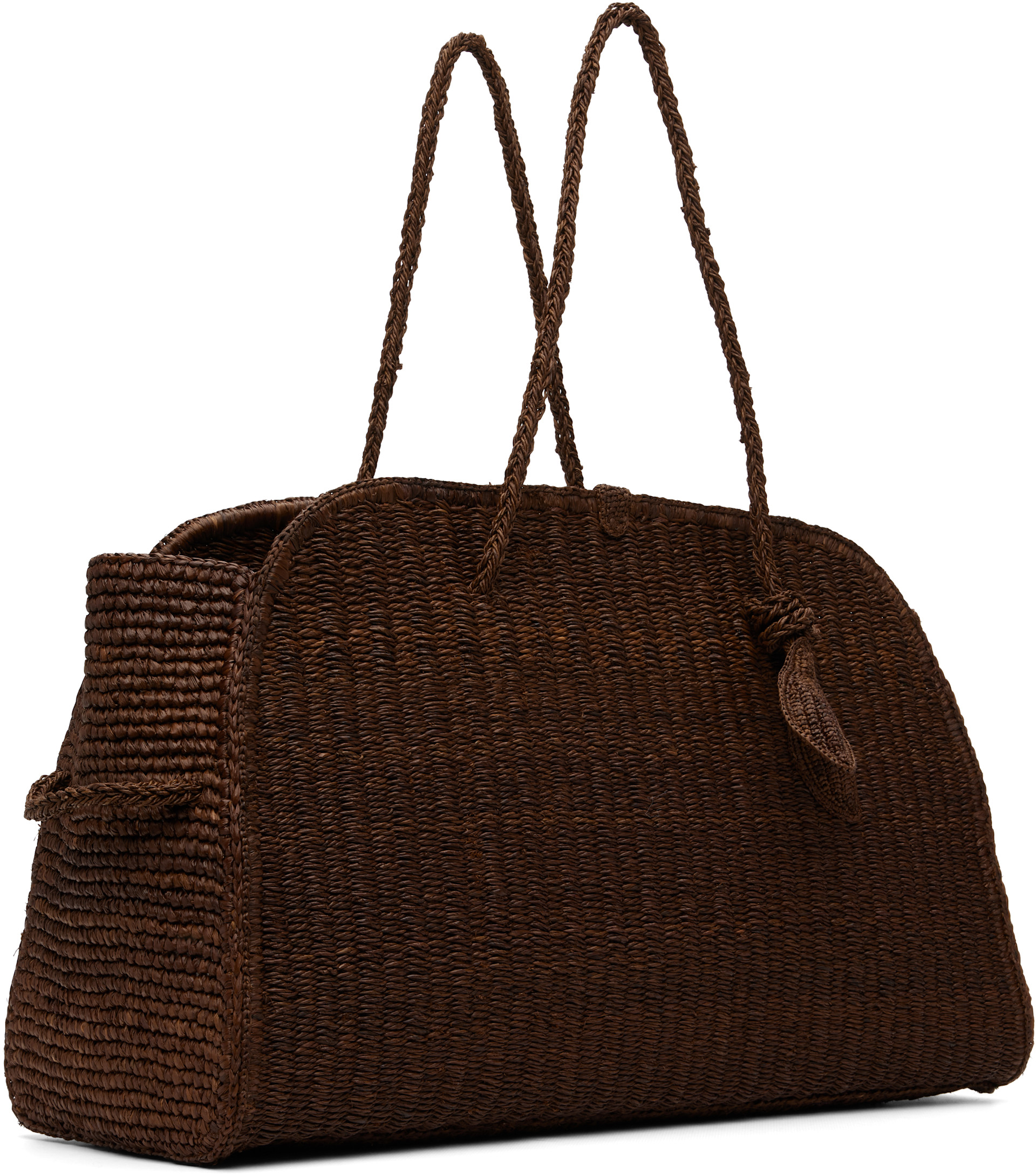JACQUEMUS バッグTurismo Large ダークブラウンBROWN JACQUEMUS: Brown 'The large raffia Turismo' Bag | SSENSE