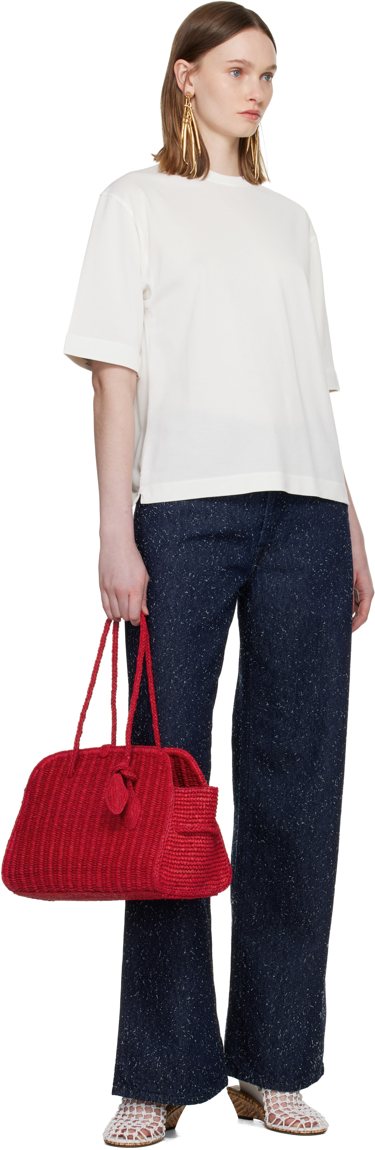 JACQUEMUS: Red 'The raffia Turismo' Bag | SSENSE