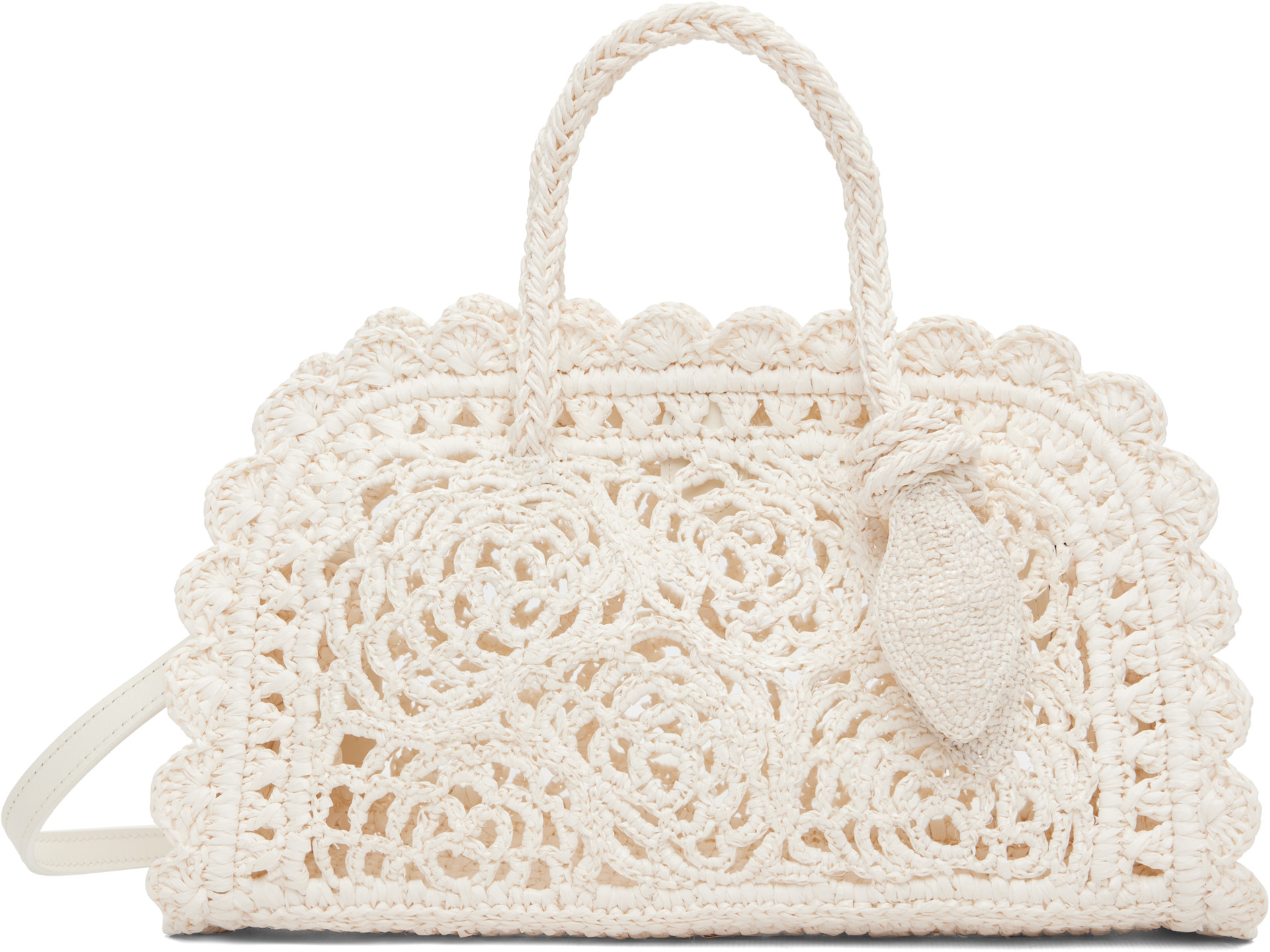 JACQUEMUS: White 'The small Turismo Crochet' Bag | SSENSE Canada