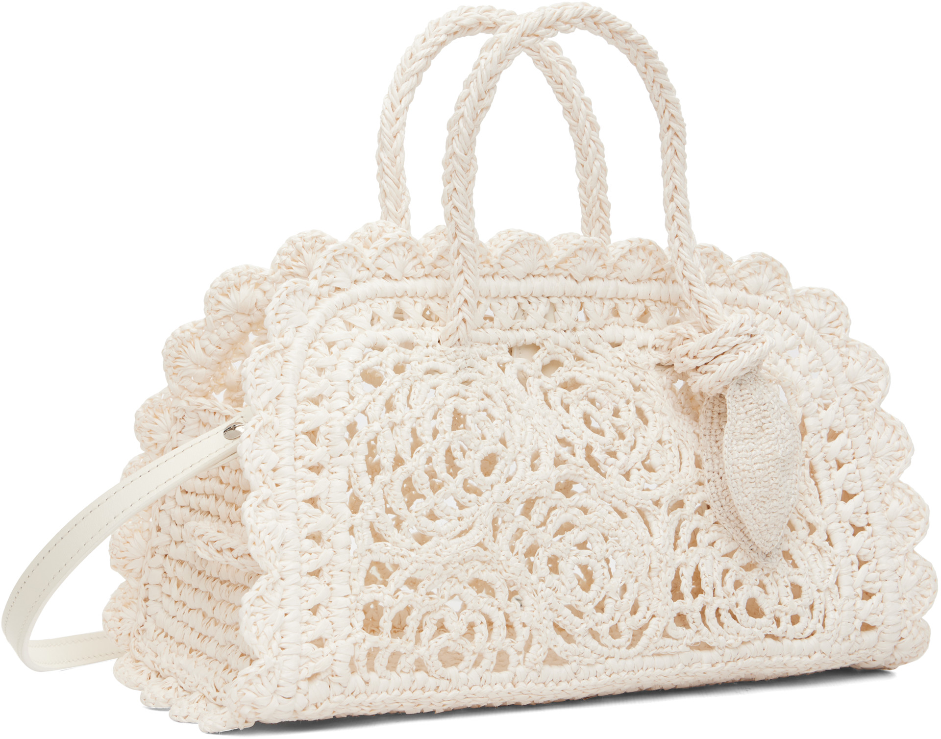 JACQUEMUS: ホワイト 'The small Turismo Crochet' バッグ | SSENSE 日本