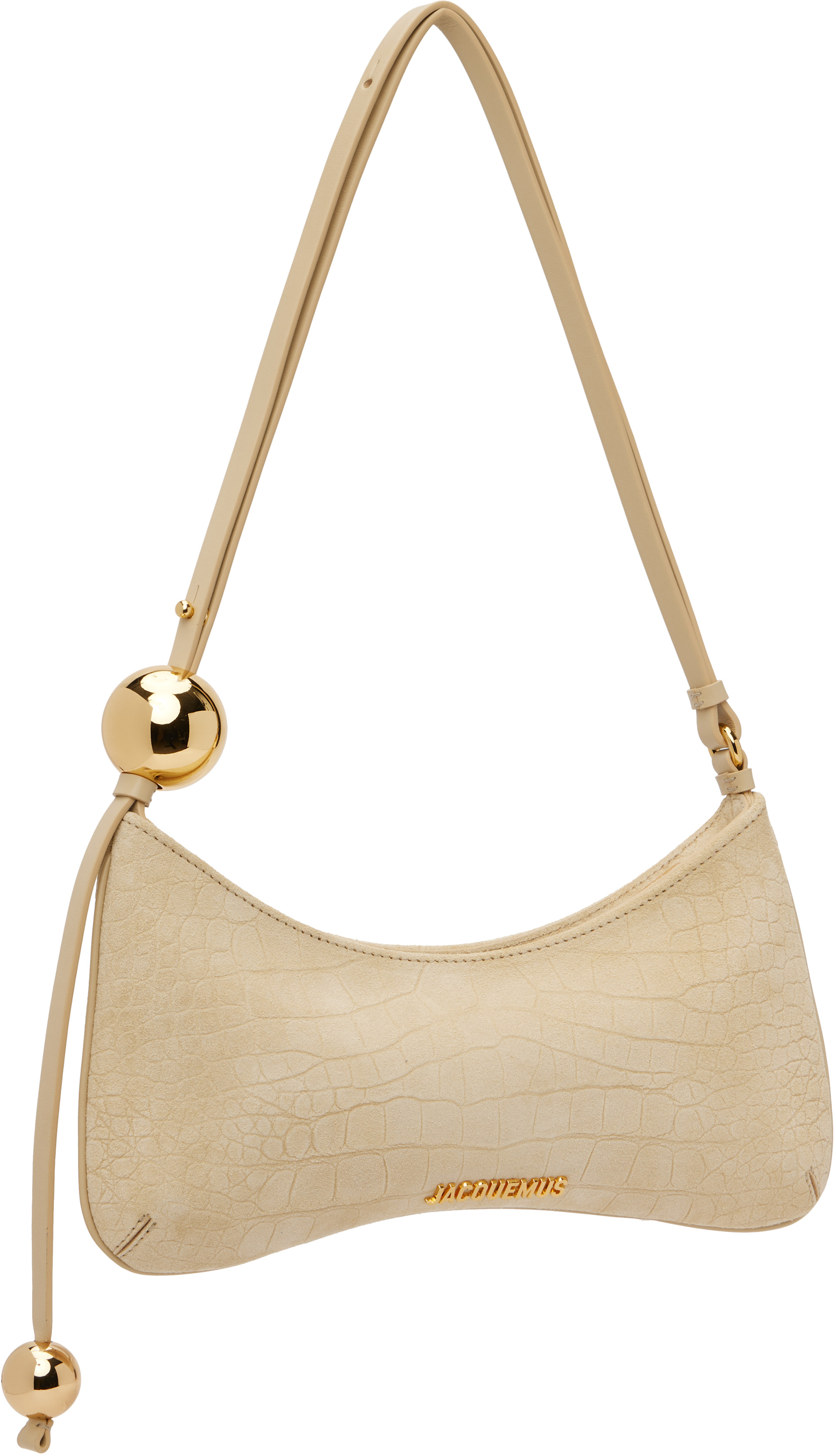JACQUEMUS - Sac Bisou beige à perles