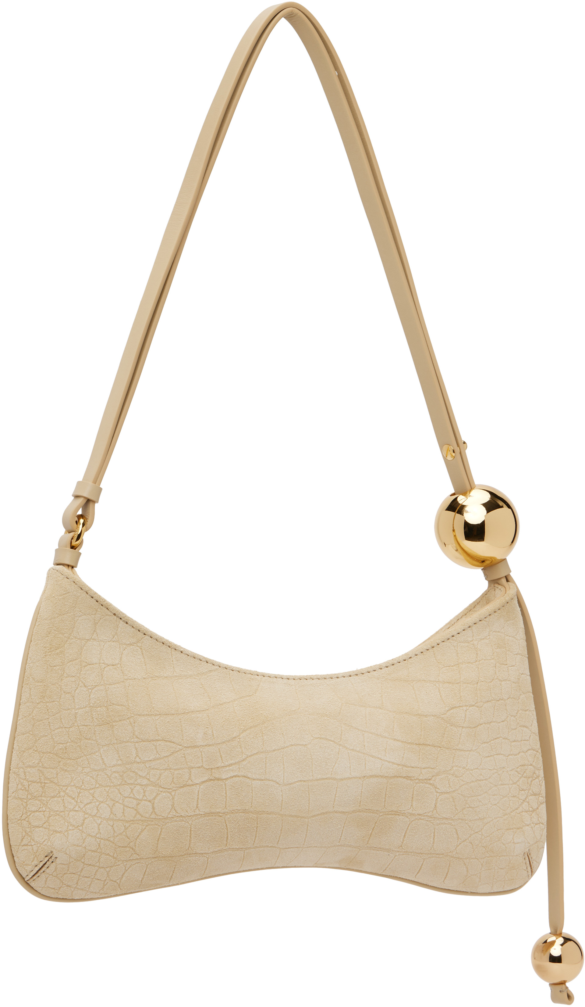 JACQUEMUS - Sac Bisou beige à perles
