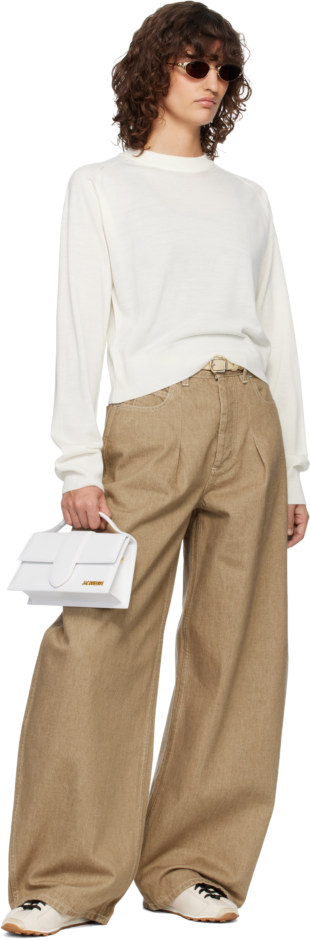 JACQUEMUS: White Les Classiques 'The large Bambino' Bag | SSENSE
