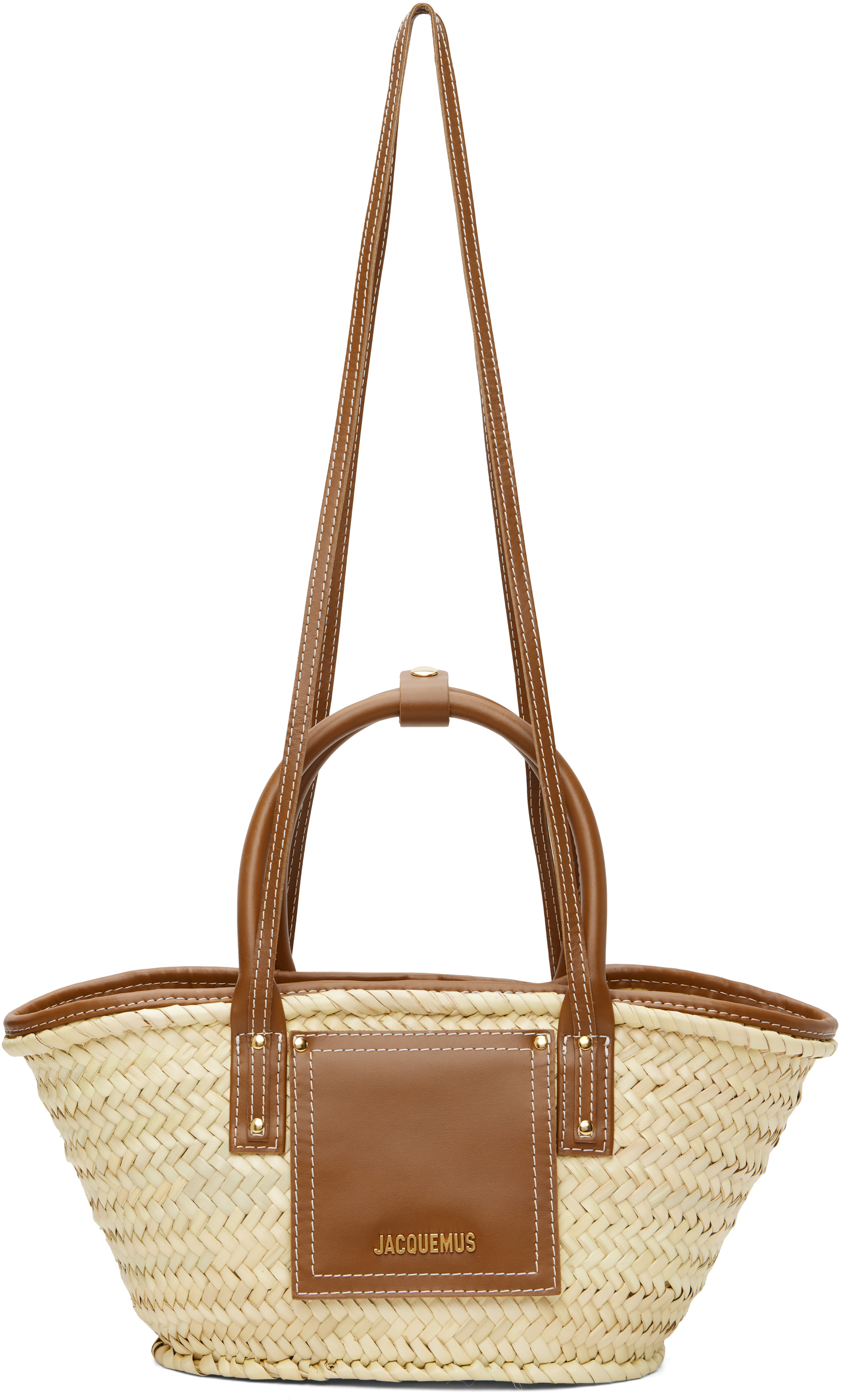 JACQUEMUS: Brown Les Classiques 'The small Soli basket' Bag | SSENSE