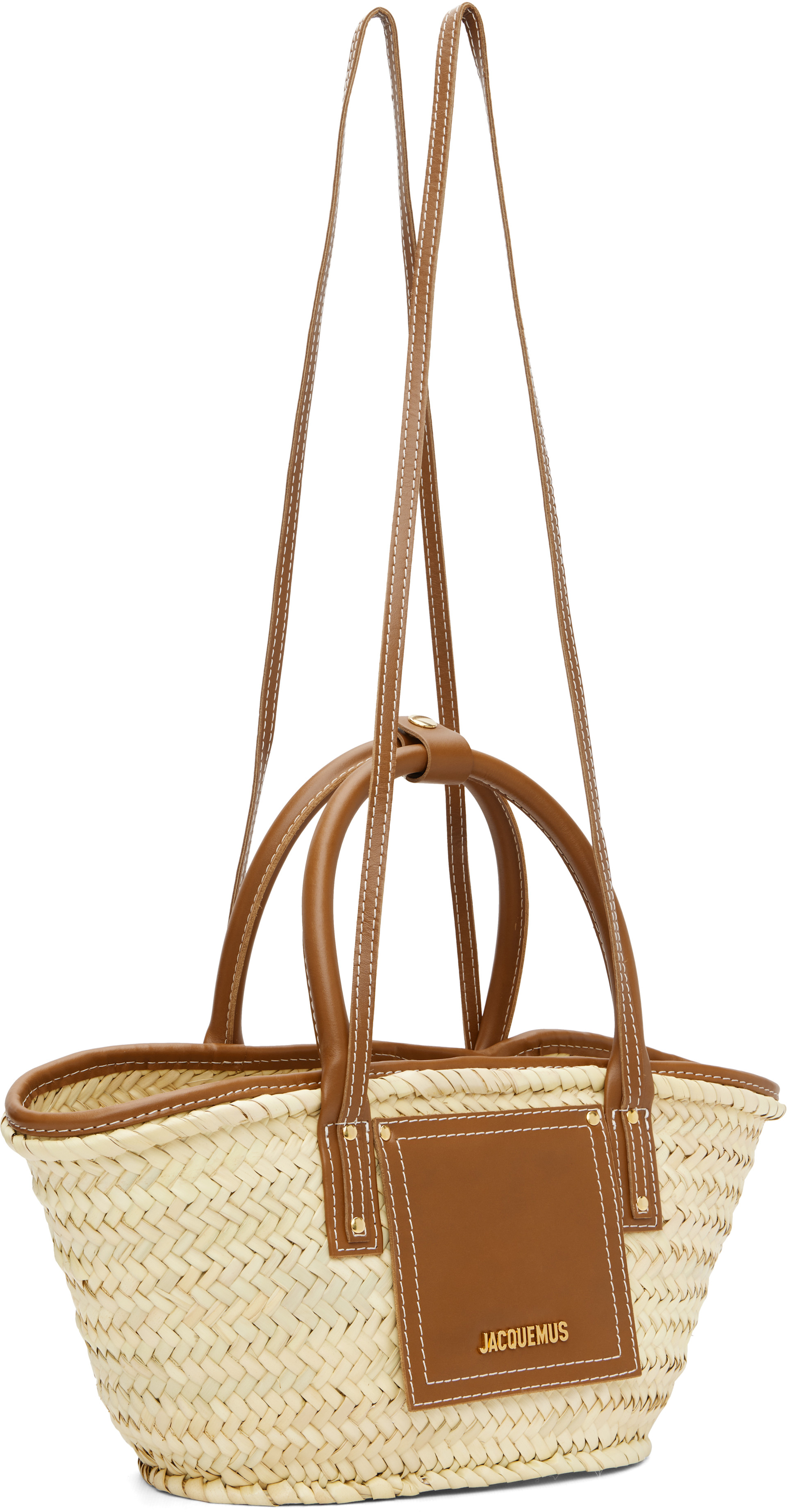 JACQUEMUS: Brown Les Classiques 'The small Soli basket' Bag | SSENSE