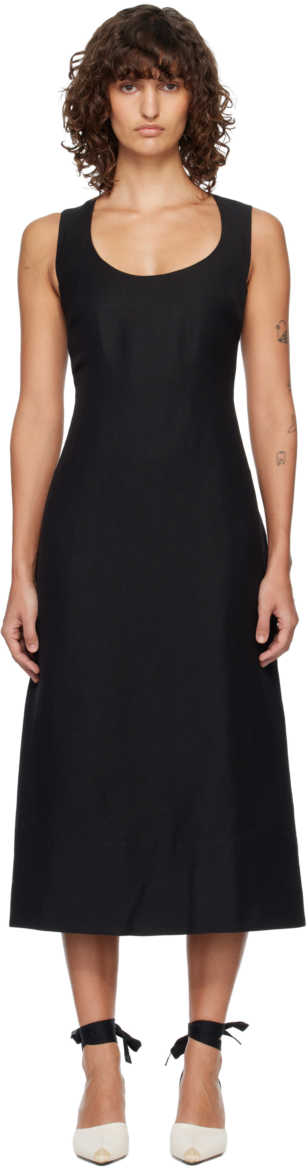 JACQUEMUS - Robe midi Tablier noire