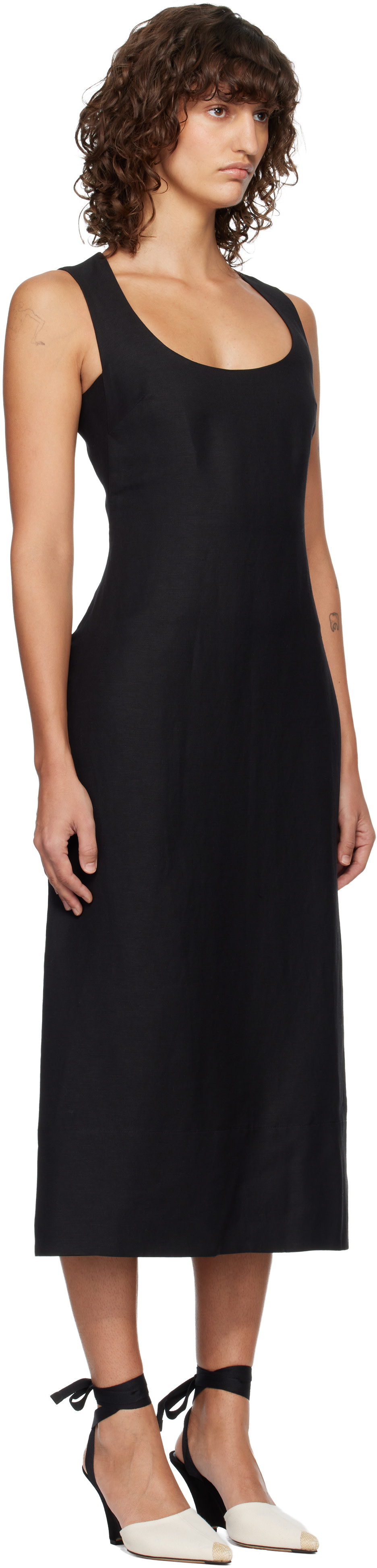 JACQUEMUS - Black 'The Tablier' Midi Dress