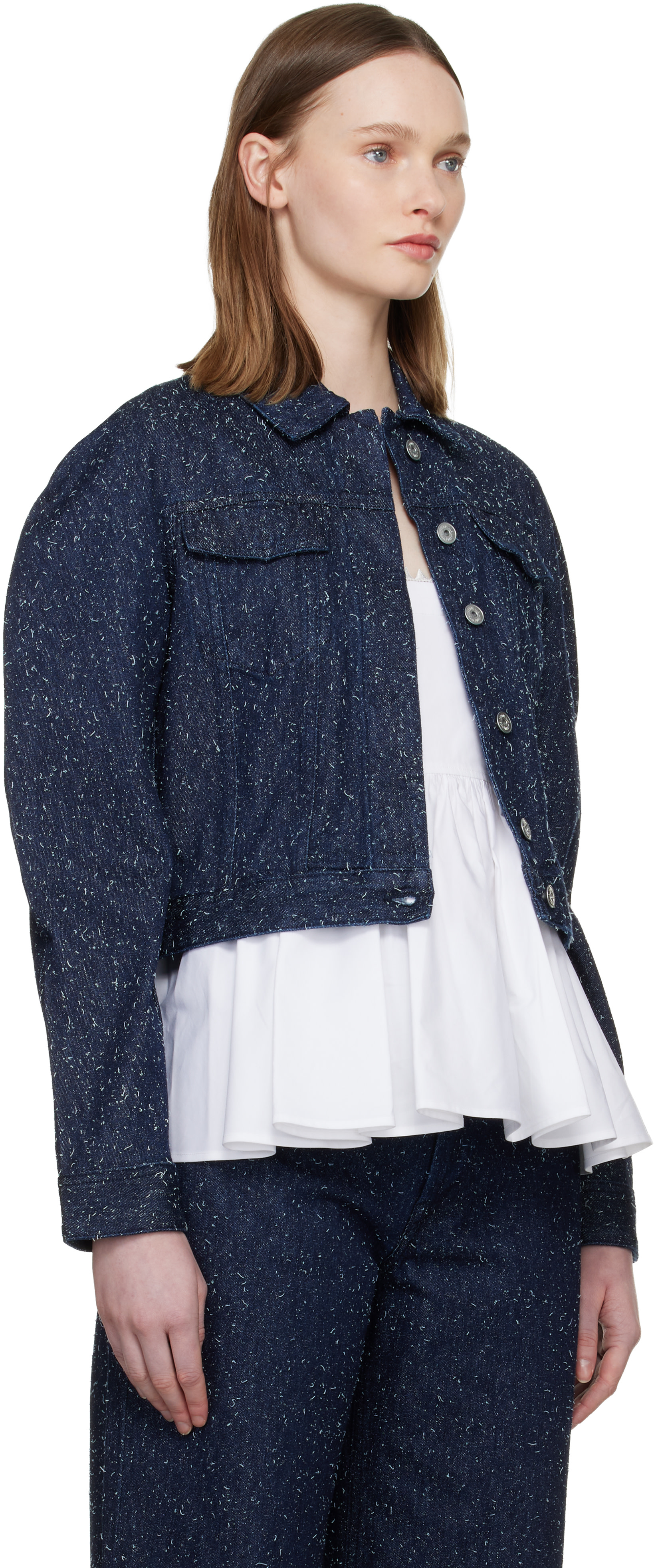 JACQUEMUS: Navy 'The Ovalo de-Nîmes' Denim Jacket | SSENSE