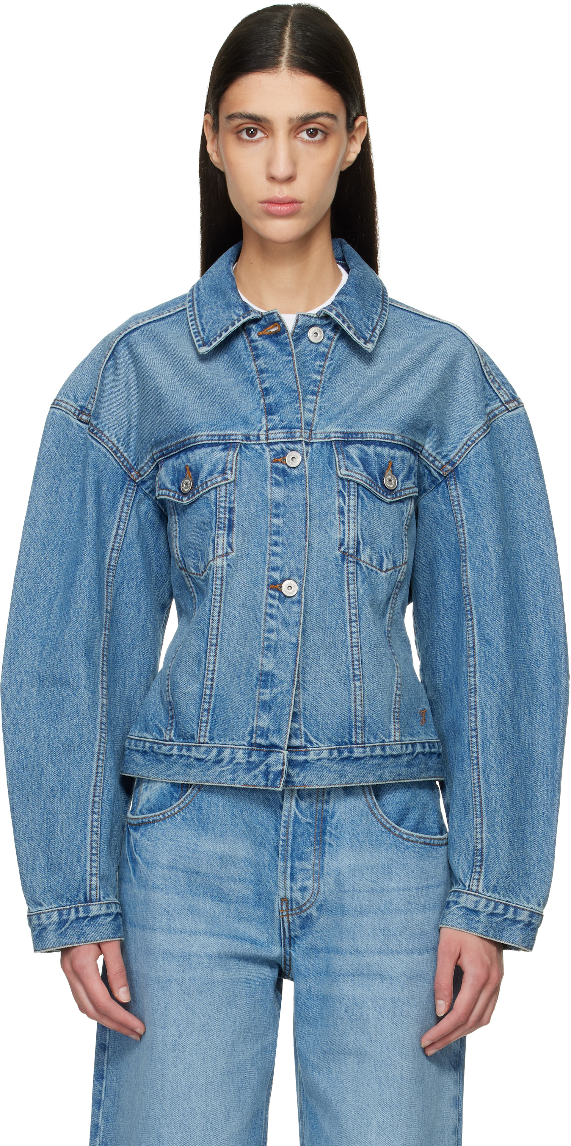 JACQUEMUS: Blue Le Paysan 'The de-Nîmes' Denim Jacket | SSENSE
