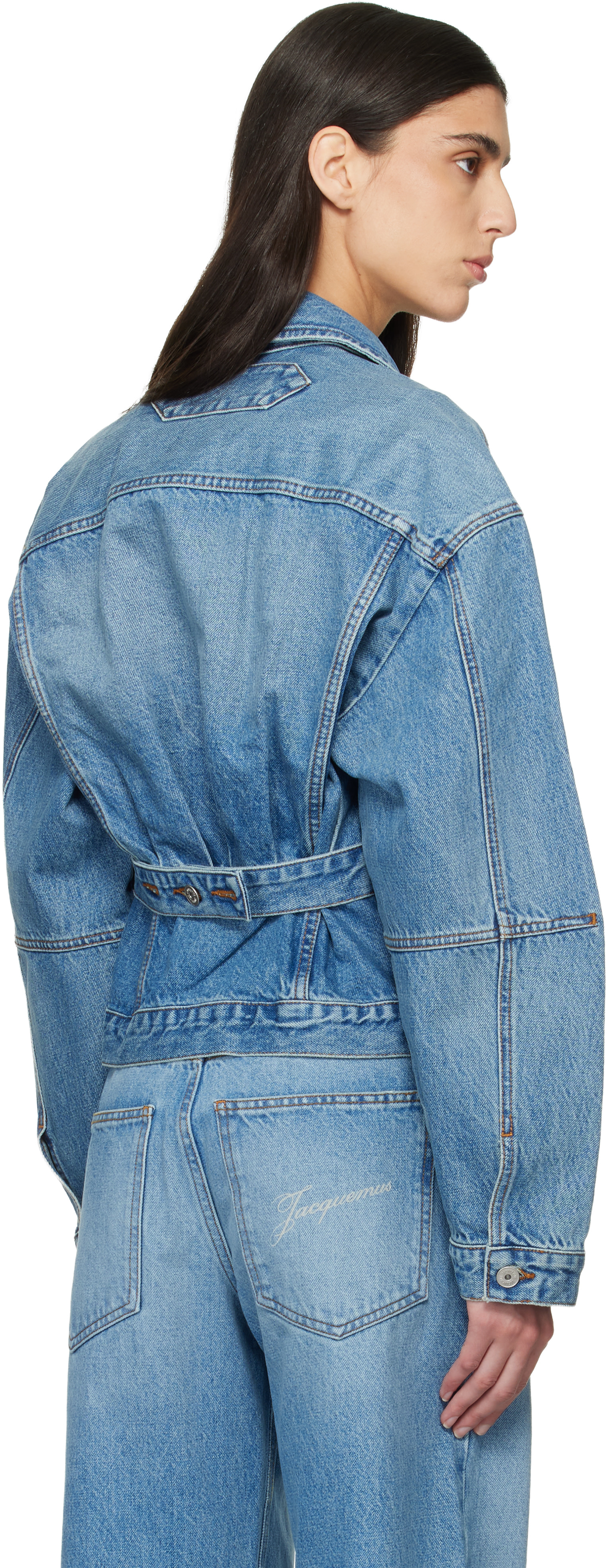 JACQUEMUS: Blue Le Paysan 'The de-Nîmes' Denim Jacket | SSENSE