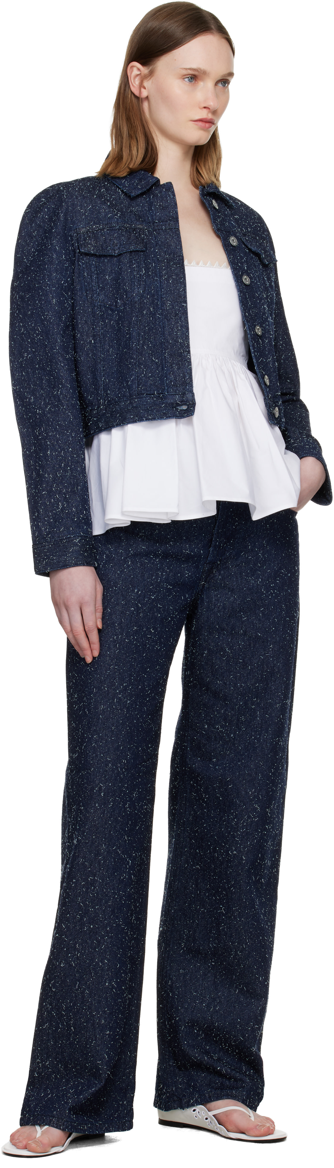 JACQUEMUS - Jean ample de-Nîmes bleu marine