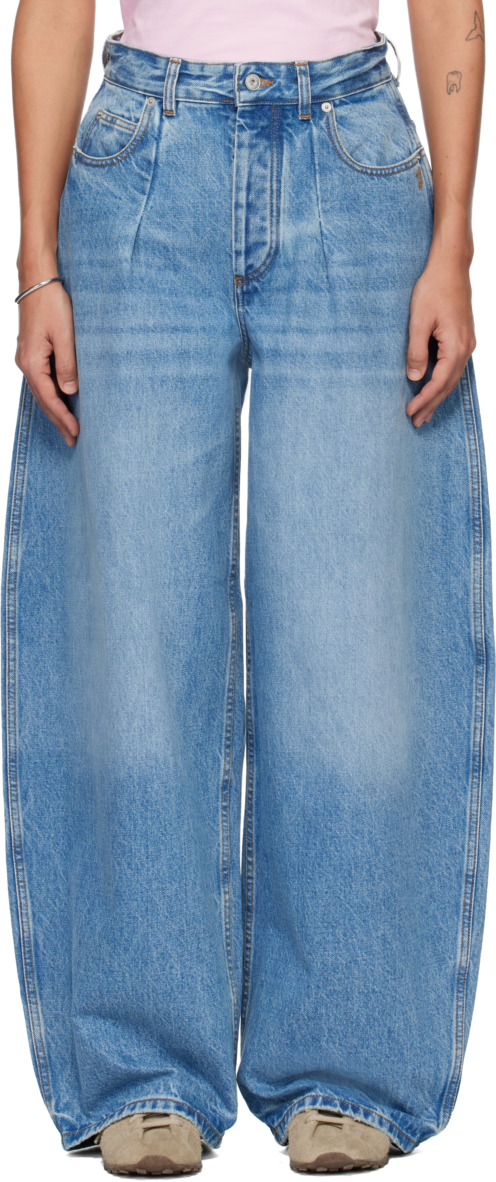 JACQUEMUS: Blue 'The Ovalo de-Nîmes denim' Jeans | SSENSE Denmark